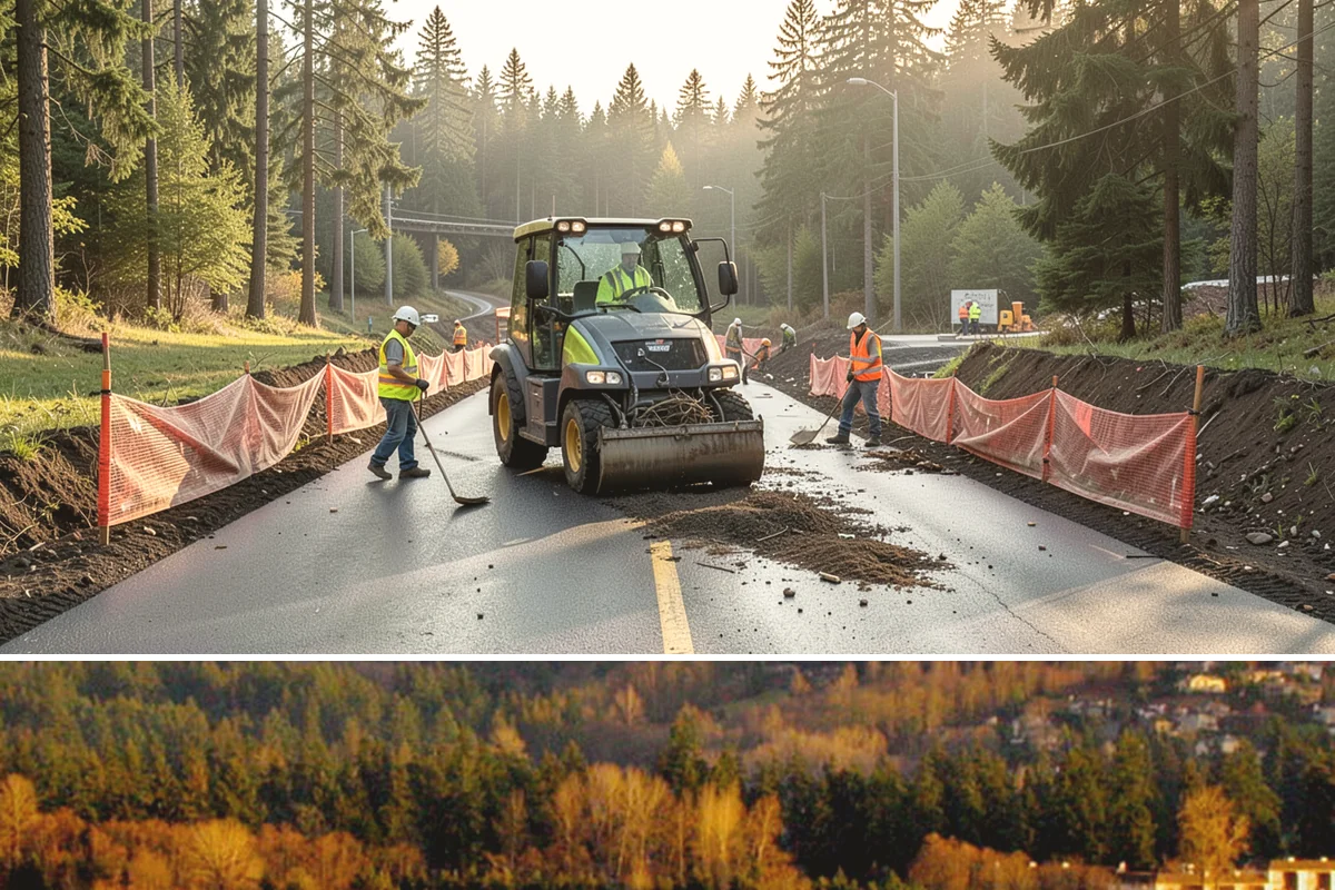 Right-of-Way Maintenance in Kenmore, King County, WA - Growth-season mowing and brush passes concentrate from late spring through early fall, with storm-driven clearing and drainage...