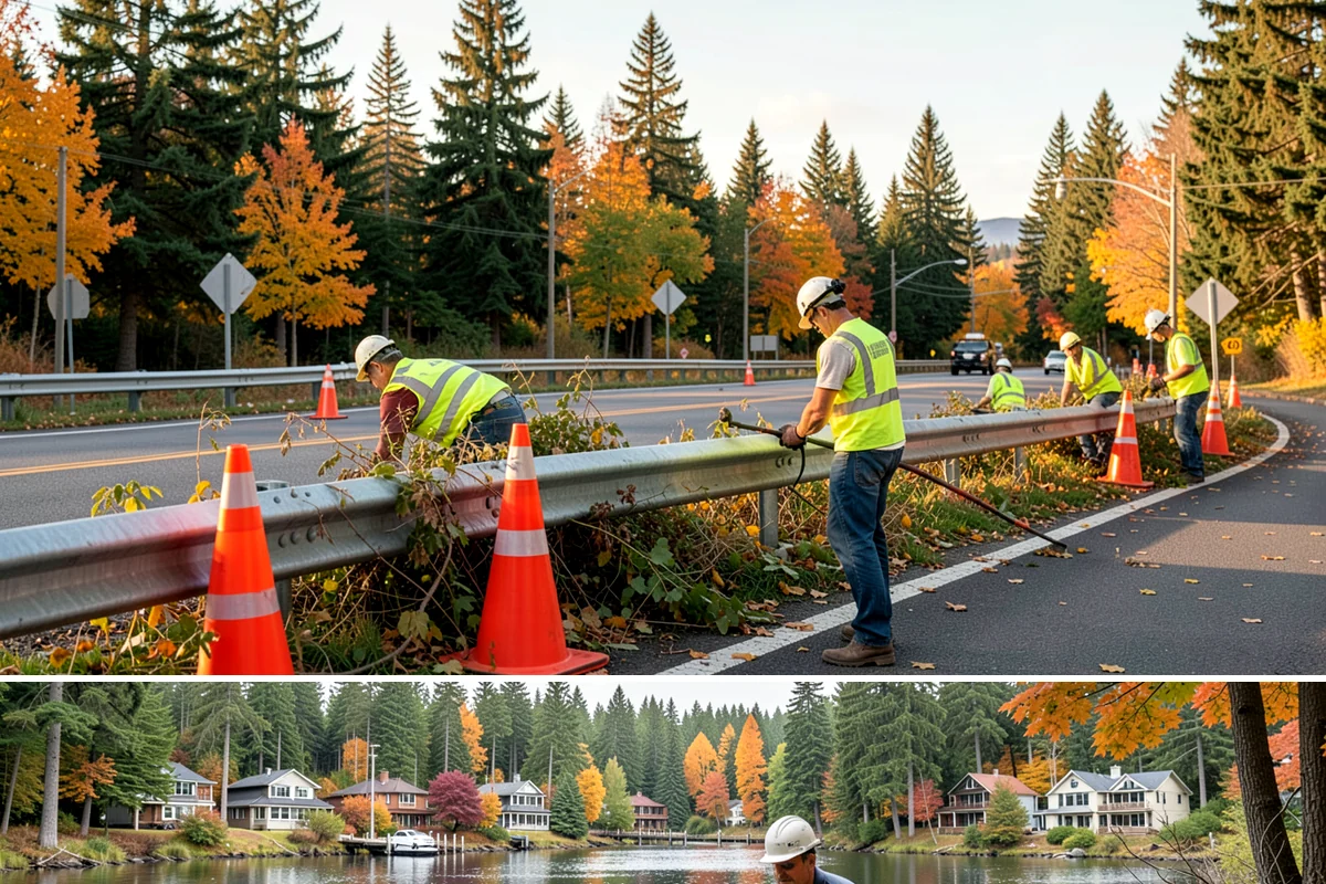 Right-of-Way Maintenance in La Conner, Skagit County, WA - Growth-season mowing and brush passes concentrate from late spring through early fall, with storm-driven clearing and drainage...
