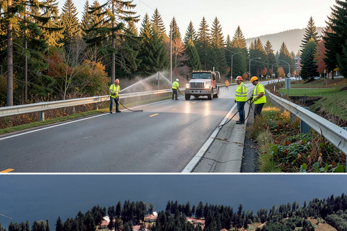 Right-of-Way Maintenance in Lakewood, Pierce County, WA - Growth-season mowing and brush passes concentrate from late spring through early fall, with storm-driven clearing and drainage...