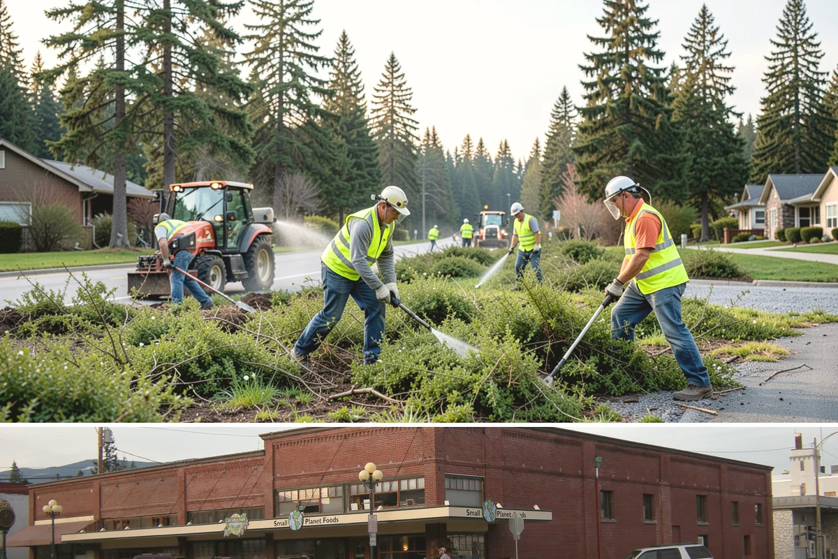 Right-of-Way Maintenance in Sedro-Woolley, Skagit County, WA - Growth-season mowing and brush passes concentrate from late spring through early fall, with storm-driven clearing and drainage...