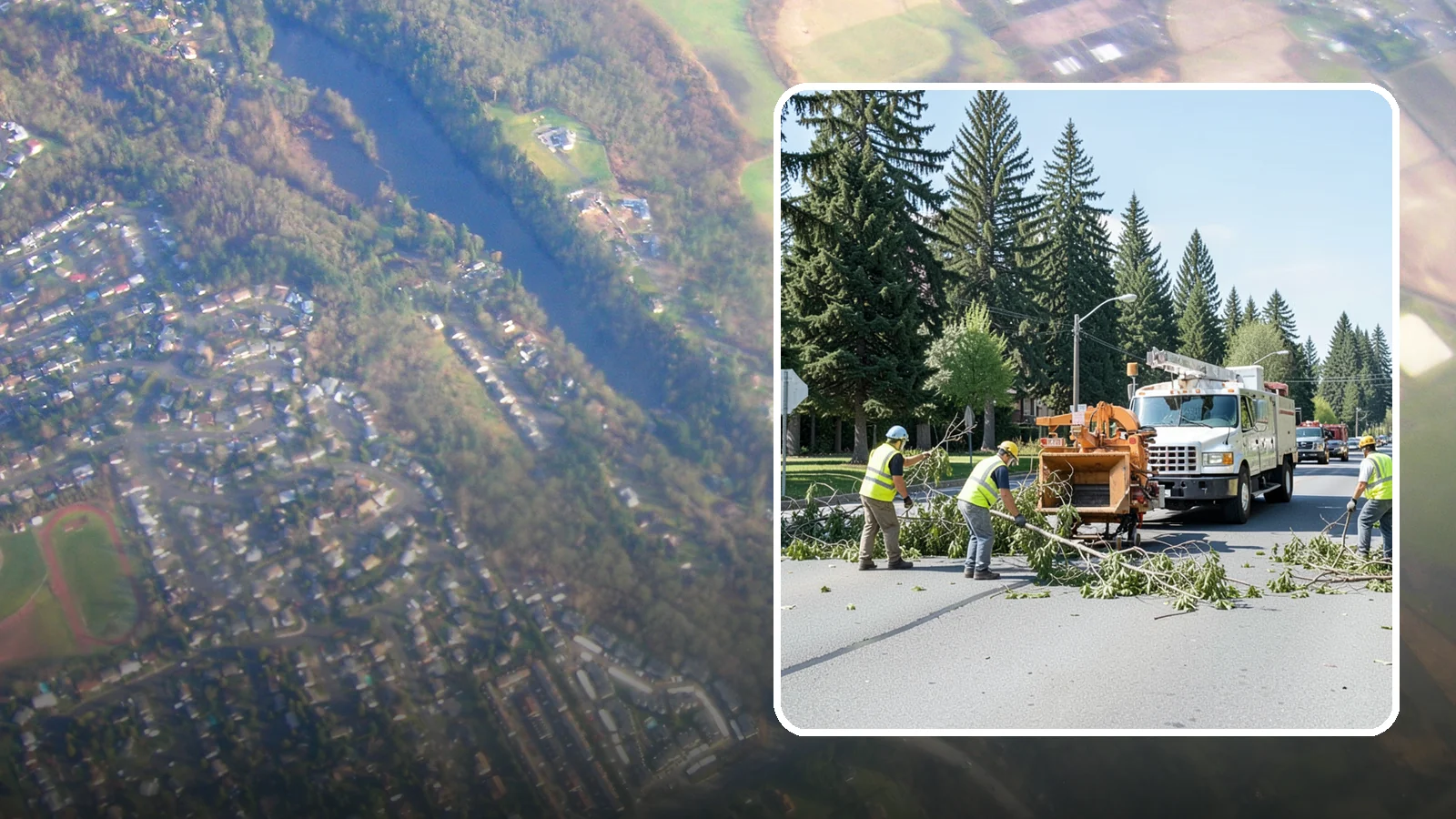 Right-of-Way Tree Clearing in Algona, King County, WA - We clear trees and encroaching limbs from roadway and utility rights-of-way to restore clearances and sight lines for public...