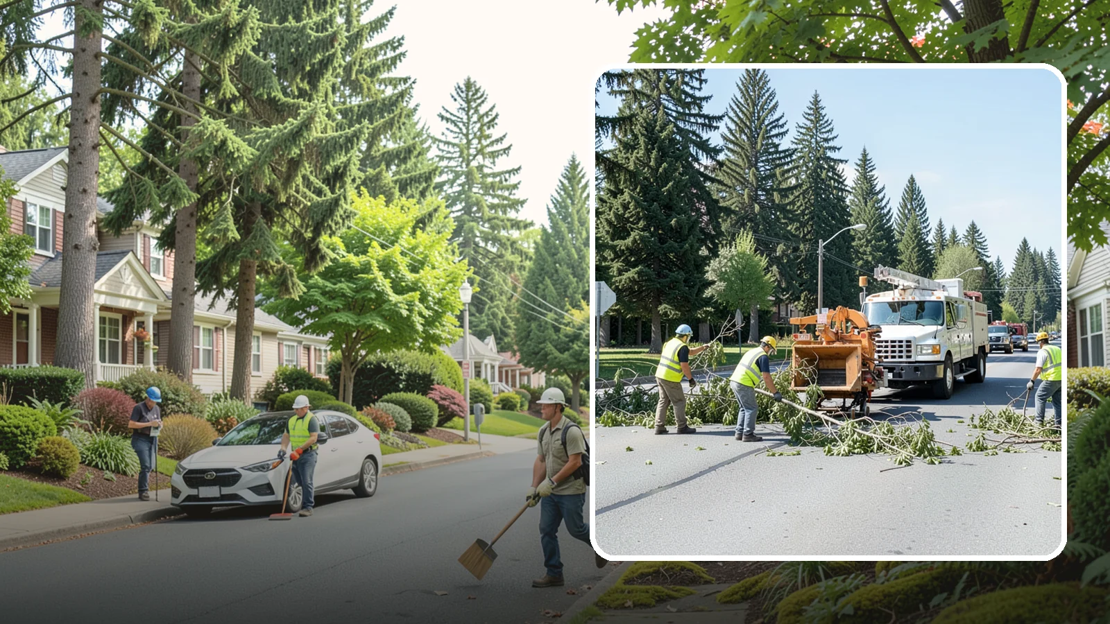 Right-of-Way Tree Clearing in Beaux Arts Village, King County, WA - We clear trees and encroaching limbs from roadway and utility rights-of-way to restore clearances and sight lines for public...