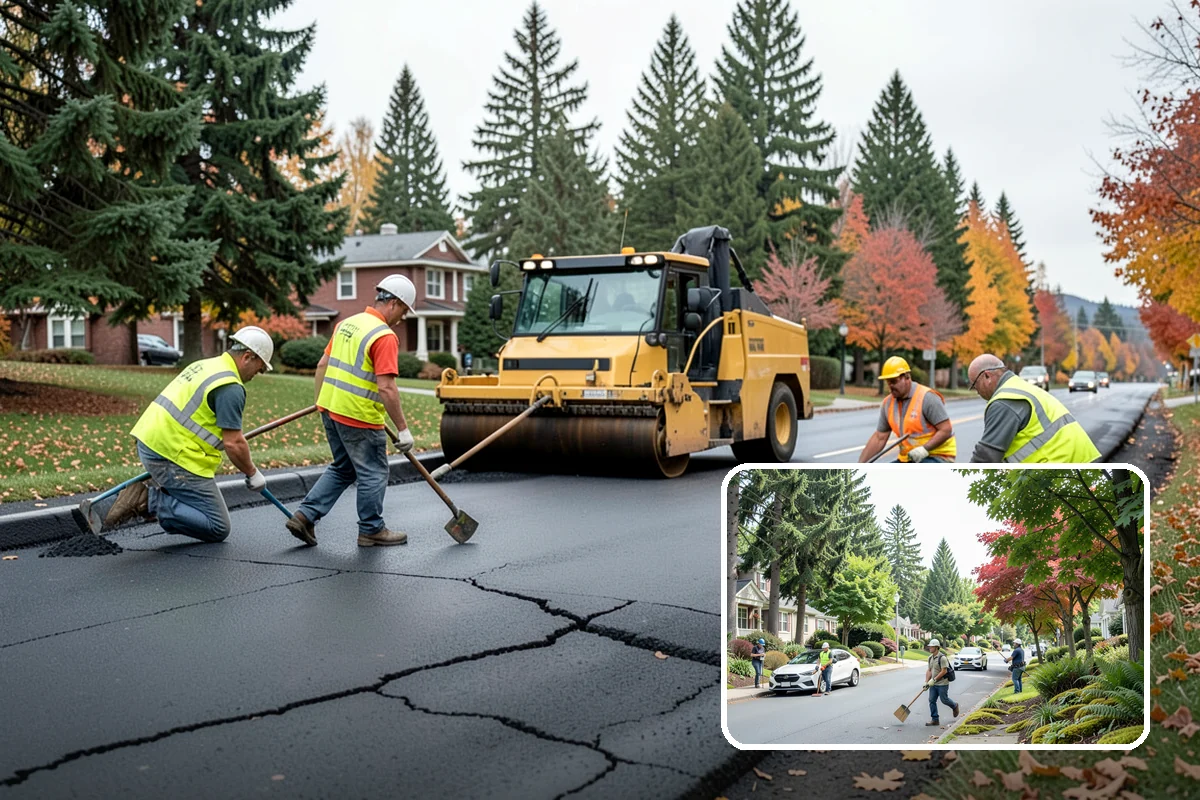 Right-of-Way Tree Clearing in Beaux Arts Village, King County, WA - Restored clearances improve safety for vehicles, cyclists, and pedestrians