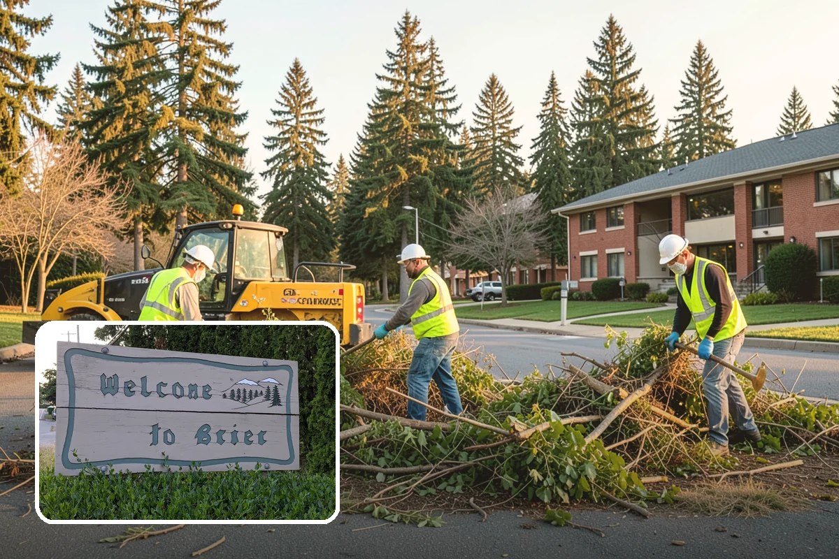 Right-of-Way Tree Clearing in Brier, Snohomish County, WA - Restored clearances improve safety for vehicles, cyclists, and pedestrians