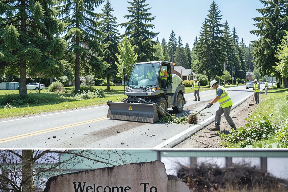 Right-of-Way Tree Clearing in Buckley, Pierce County, WA - Right-of-way clearing is performed year-round, with dormant-season work reducing traffic impact and improving cut visibility.