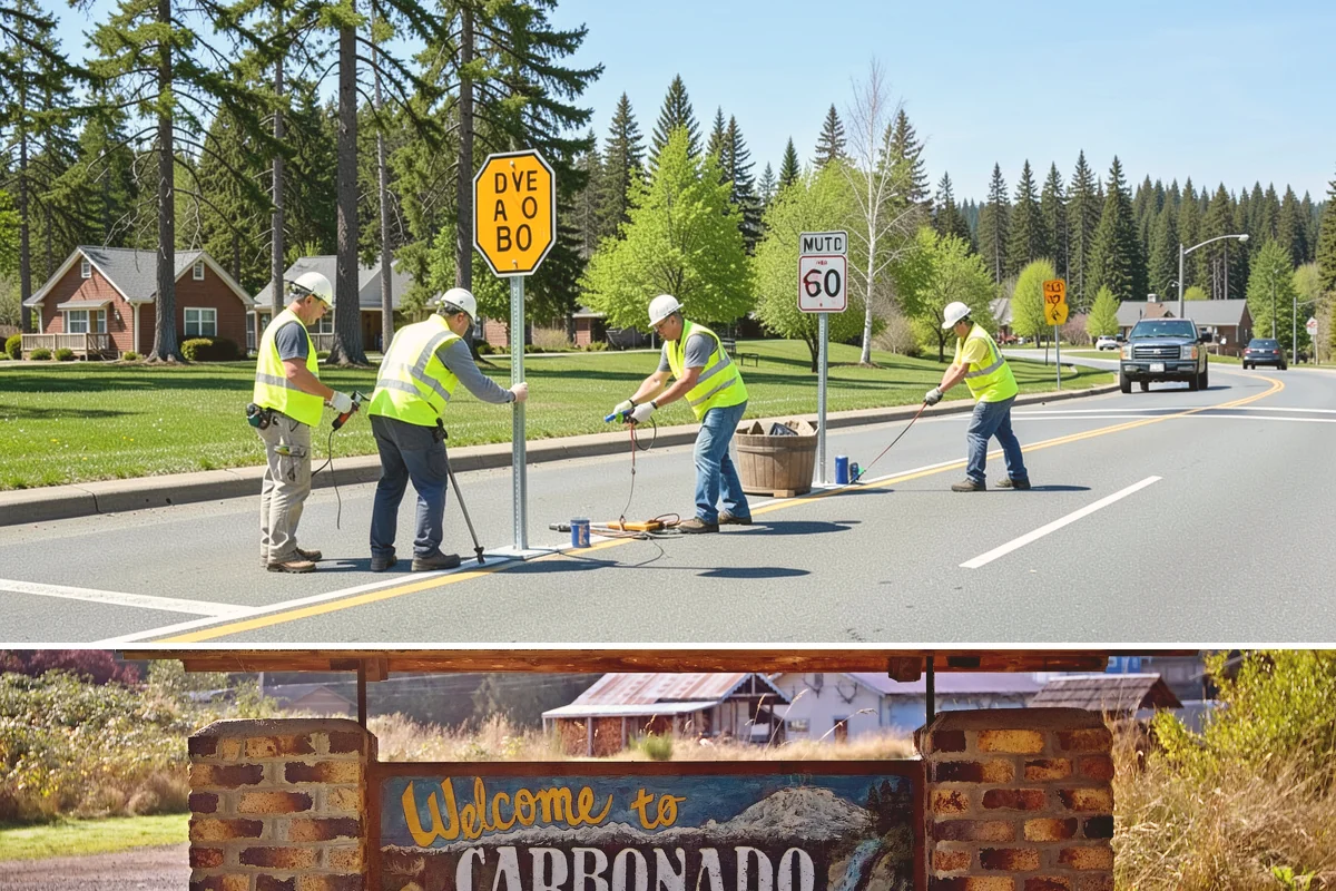 Right-of-Way Tree Clearing in Carbonado, Pierce County, WA - Right-of-way clearing is performed year-round, with dormant-season work reducing traffic impact and improving cut visibility.