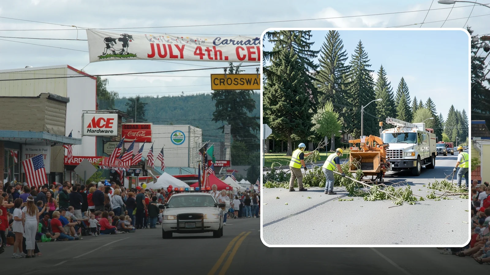 Right-of-Way Tree Clearing in Carnation, King County, WA - We clear trees and encroaching limbs from roadway and utility rights-of-way to restore clearances and sight lines for public...