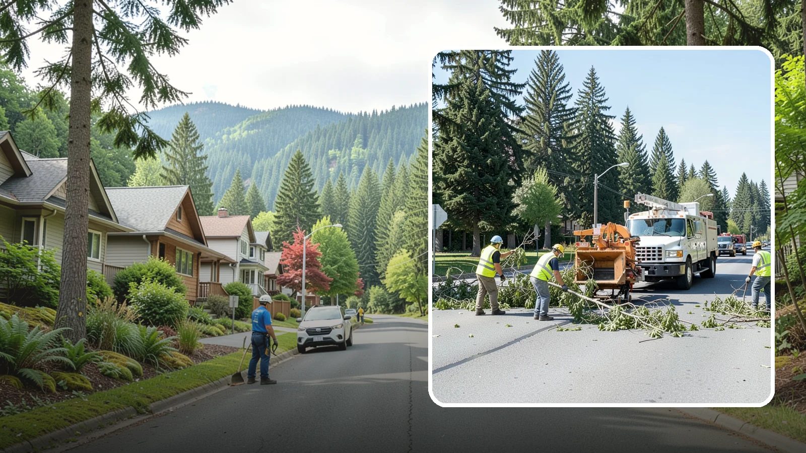 Right-of-Way Tree Clearing in Darrington, Snohomish County, WA - We clear trees and encroaching limbs from roadway and utility rights-of-way to restore clearances and sight lines for public...