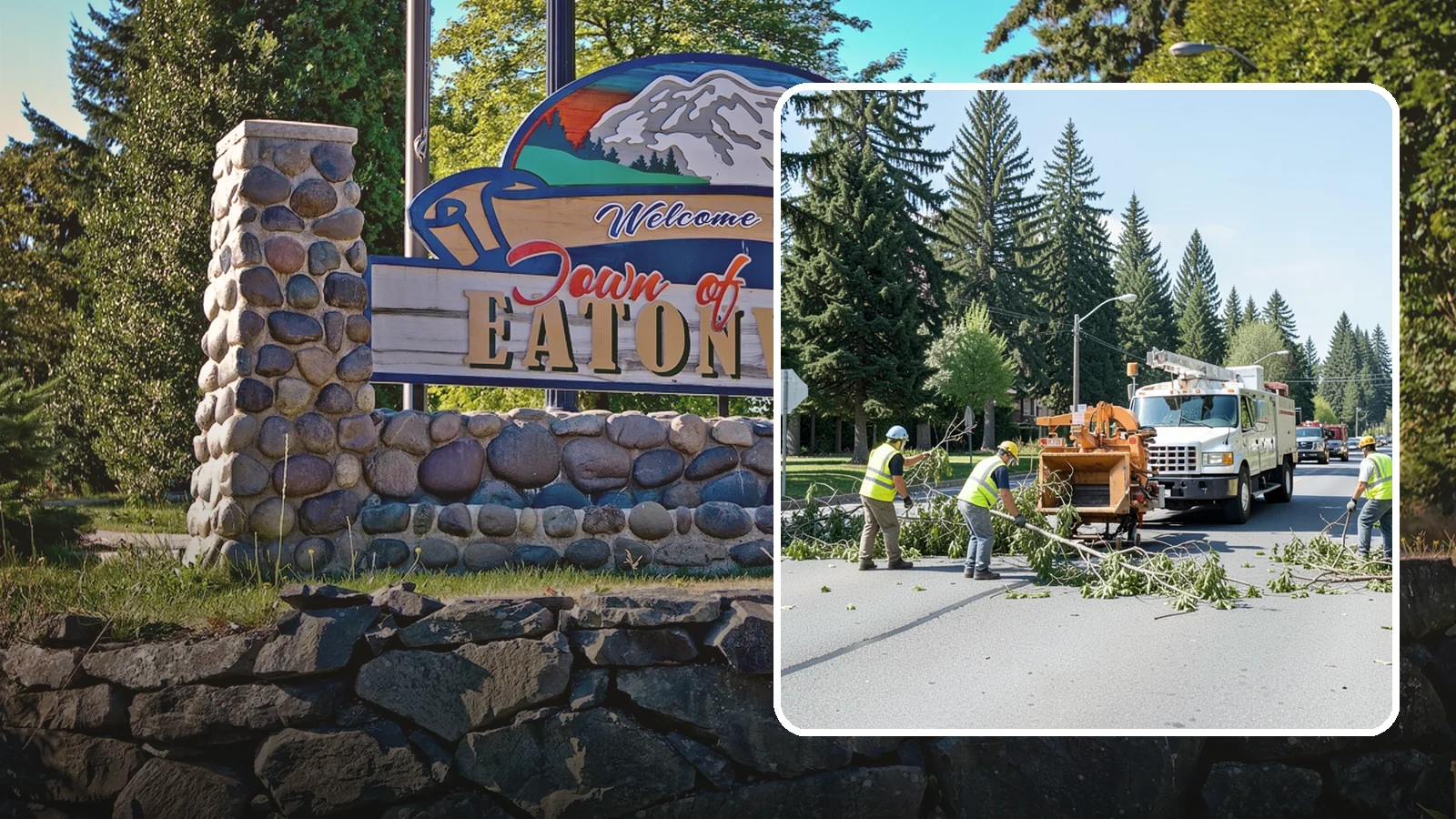Right-of-Way Tree Clearing in Eatonville, Pierce County, WA - We clear trees and encroaching limbs from roadway and utility rights-of-way to restore clearances and sight lines for public...