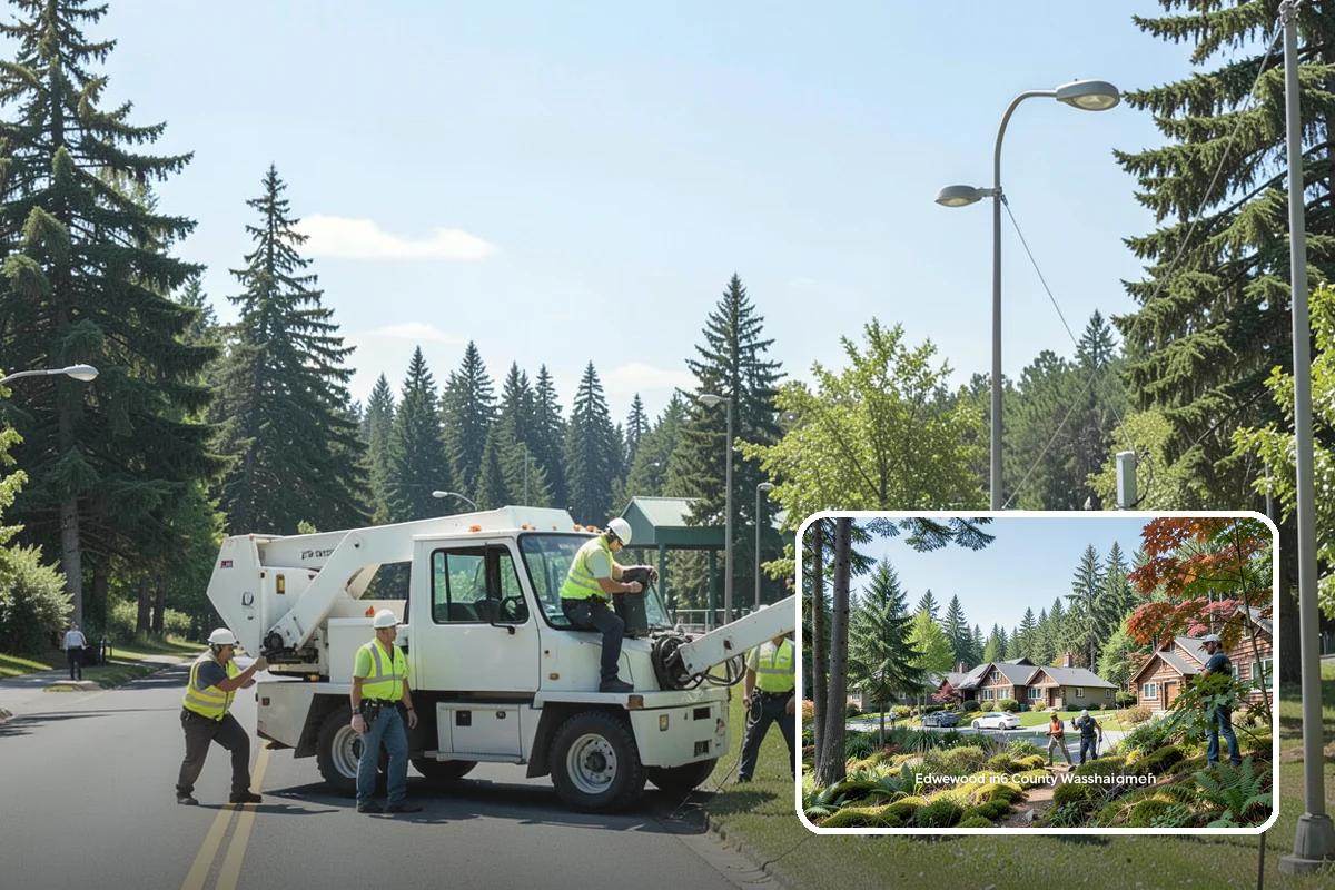 Right-of-Way Tree Clearing in Edgewood, Pierce County, WA - Restored clearances improve safety for vehicles, cyclists, and pedestrians