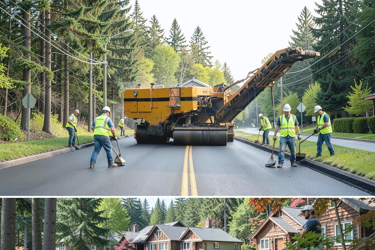 Right-of-Way Tree Clearing in Edgewood, Pierce County, WA - Right-of-way clearing is performed year-round, with dormant-season work reducing traffic impact and improving cut visibility.