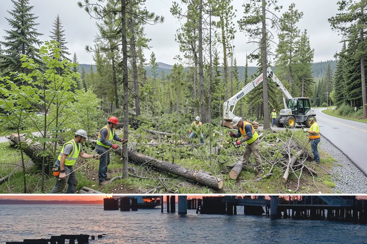 Right-of-Way Tree Clearing in Edmonds, Snohomish County, WA - Right-of-way clearing is performed year-round, with dormant-season work reducing traffic impact and improving cut visibility.