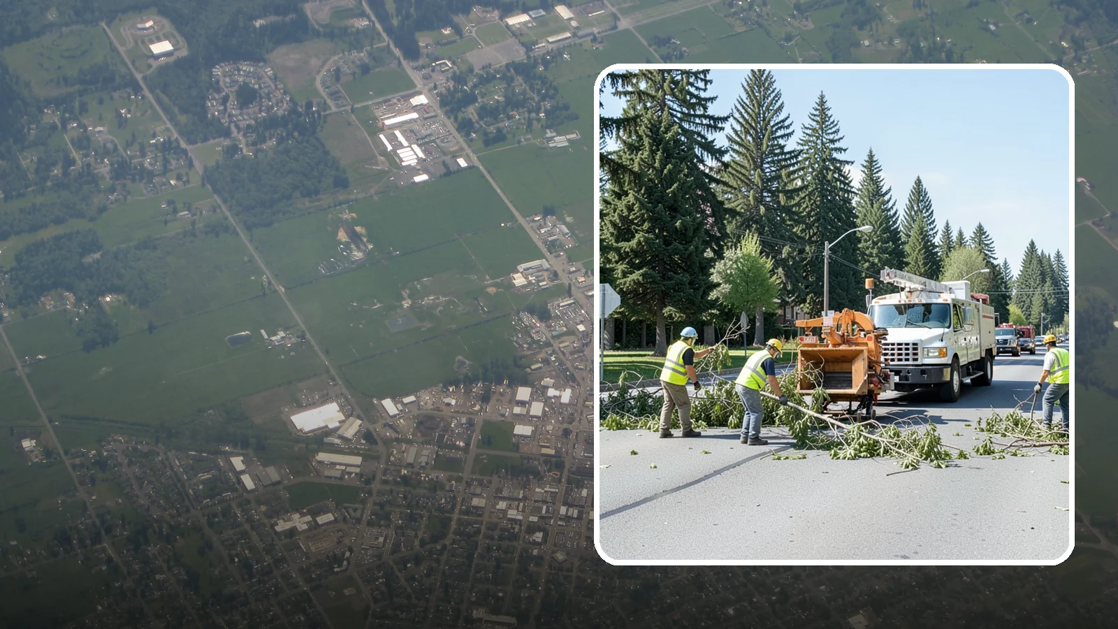 Right-of-Way Tree Clearing in Enumclaw, King County, WA - We clear trees and encroaching limbs from roadway and utility rights-of-way to restore clearances and sight lines for public...