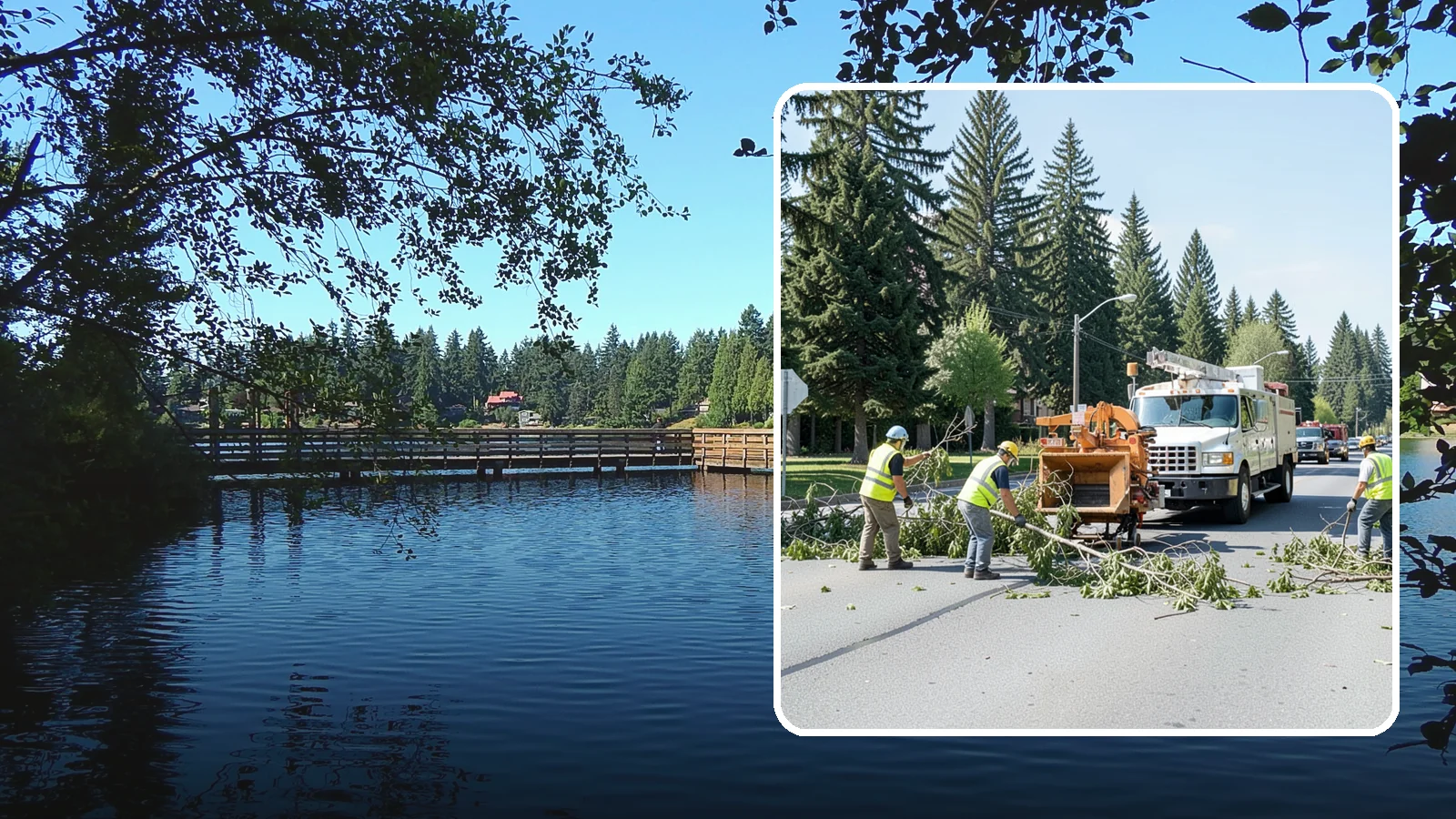 Right-of-Way Tree Clearing in Federal Way, King County, WA - We clear trees and encroaching limbs from roadway and utility rights-of-way to restore clearances and sight lines for public...