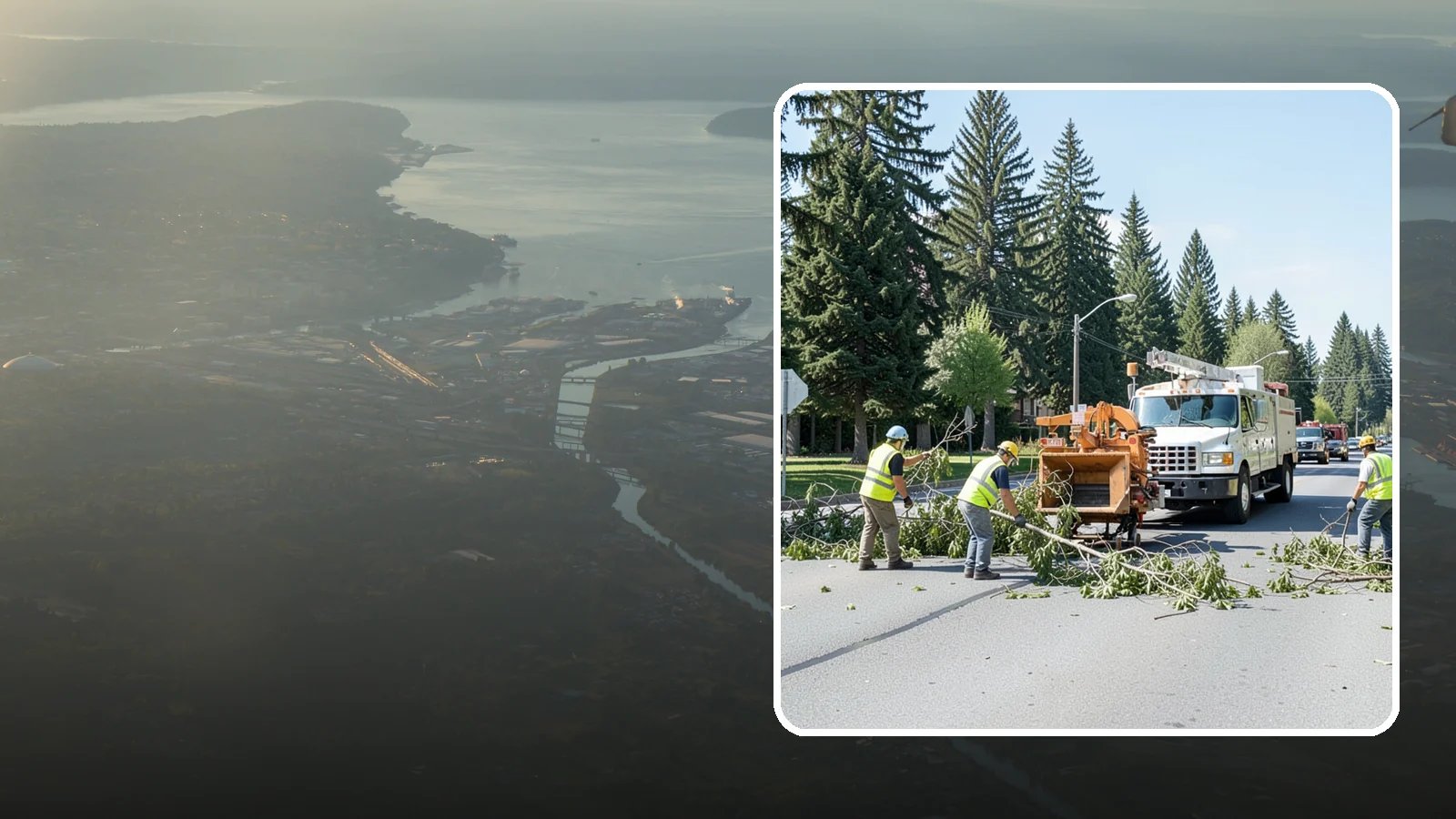 Right-of-Way Tree Clearing in Fife, Pierce County, WA - We clear trees and encroaching limbs from roadway and utility rights-of-way to restore clearances and sight lines for public...