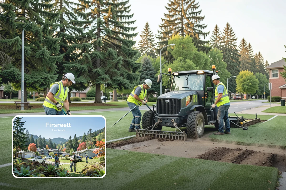 Right-of-Way Tree Clearing in Fircrest, Pierce County, WA - Restored clearances improve safety for vehicles, cyclists, and pedestrians
