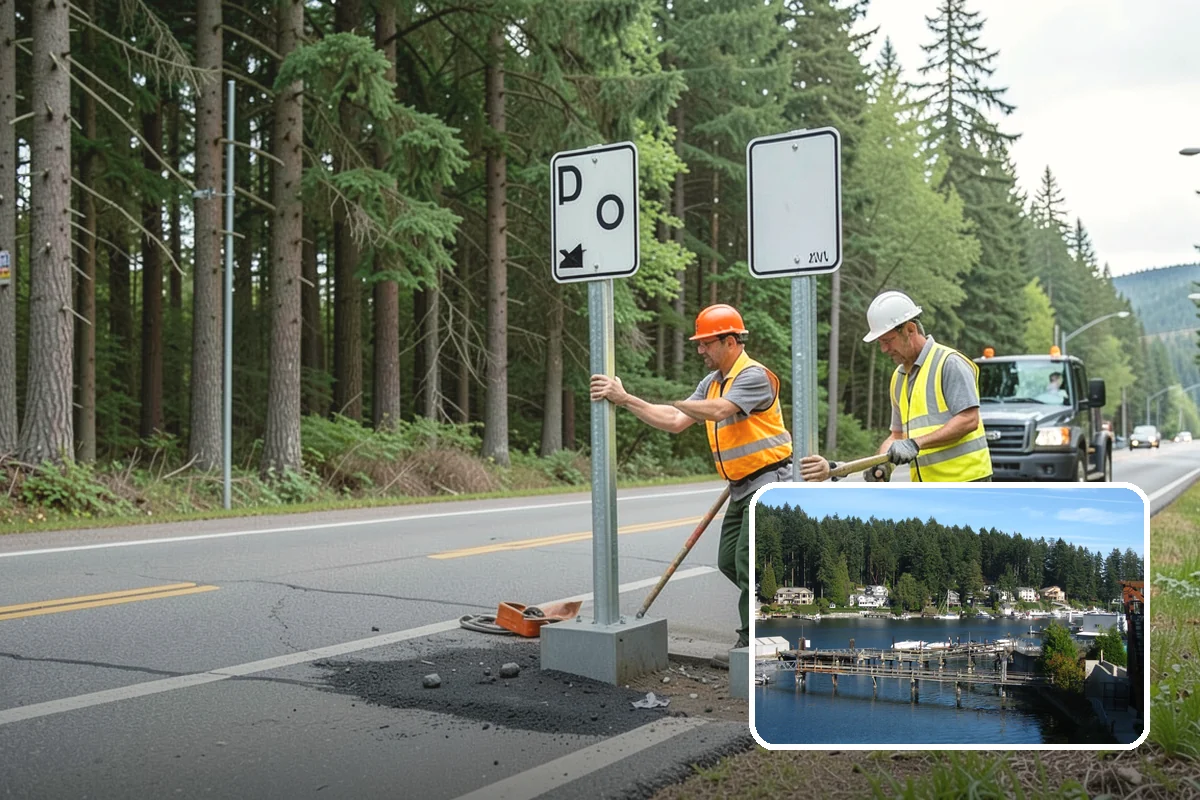 Right-of-Way Tree Clearing in Gig Harbor, Pierce County, WA - Restored clearances improve safety for vehicles, cyclists, and pedestrians