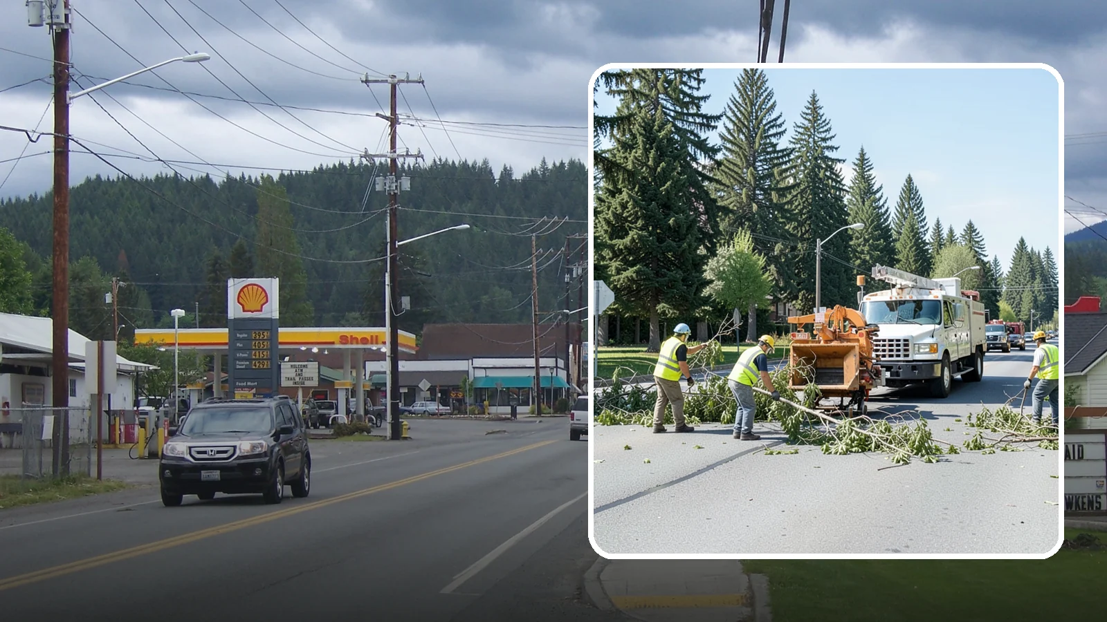 Right-of-Way Tree Clearing in Granite Falls, Snohomish County, WA - We clear trees and encroaching limbs from roadway and utility rights-of-way to restore clearances and sight lines for public...