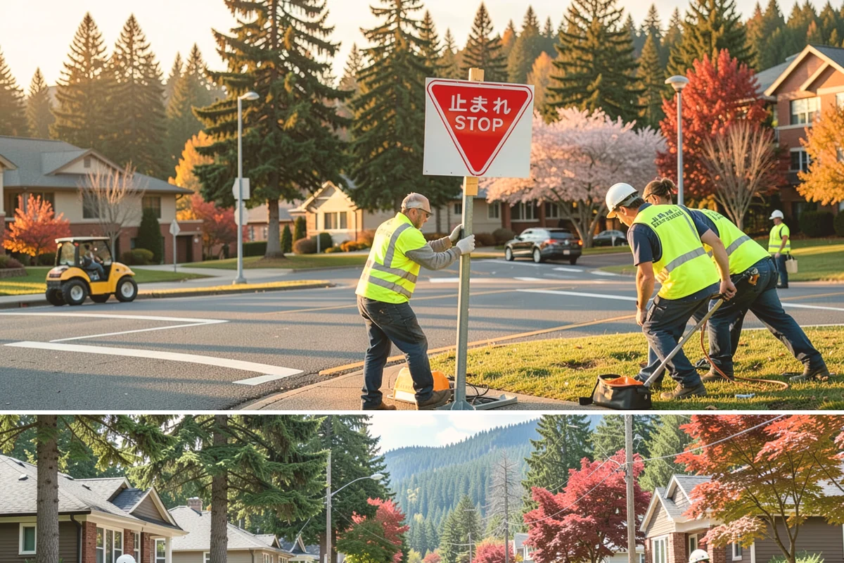 Right-of-Way Tree Clearing in Hunts Point, King County, WA - Right-of-way clearing is performed year-round, with dormant-season work reducing traffic impact and improving cut visibility.