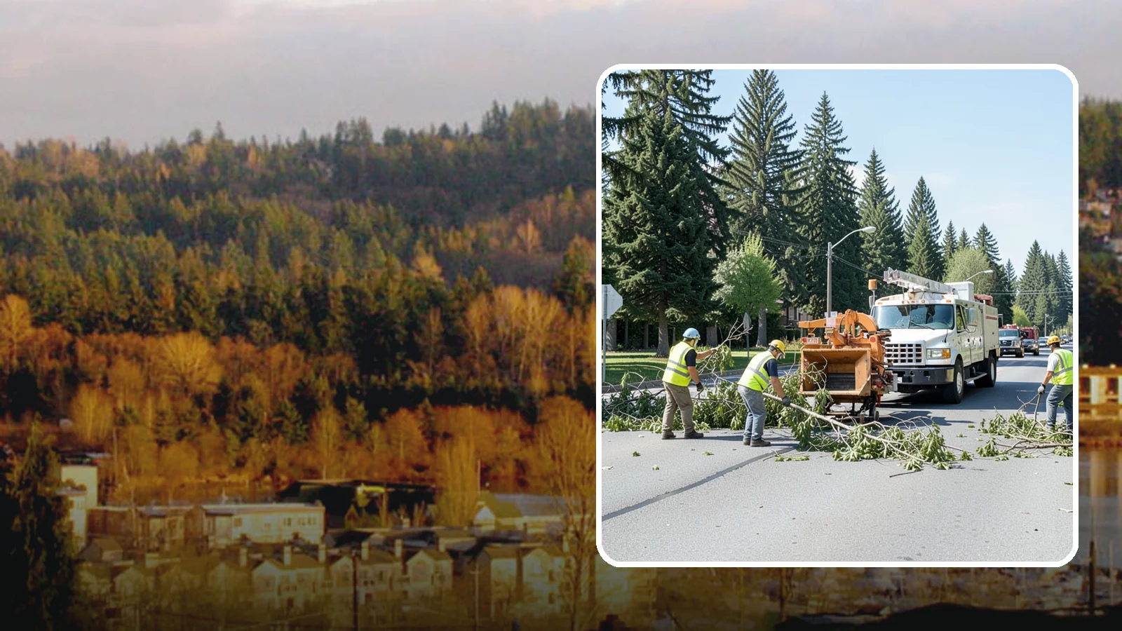 Right-of-Way Tree Clearing in Kenmore, King County, WA - We clear trees and encroaching limbs from roadway and utility rights-of-way to restore clearances and sight lines for public...