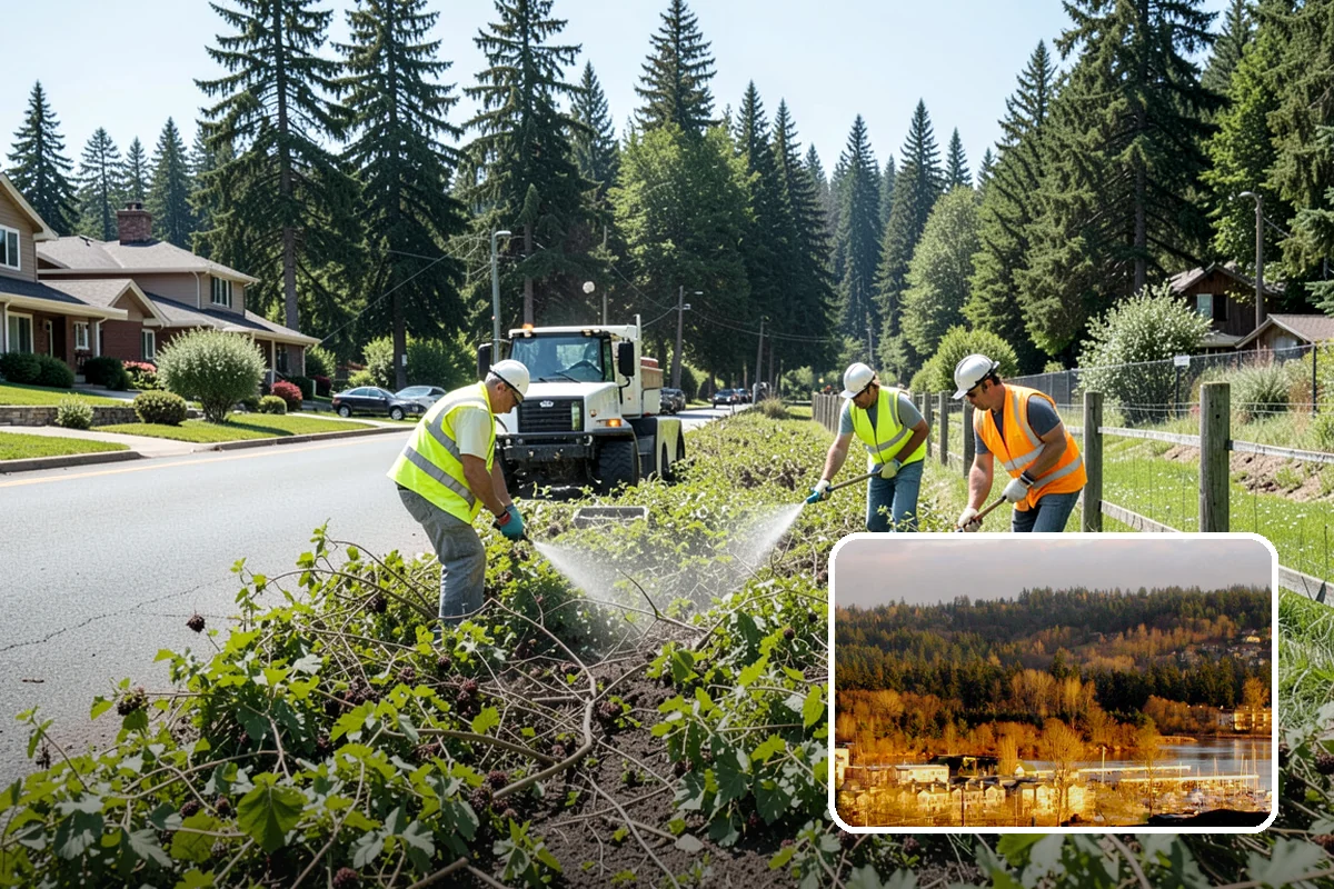 Right-of-Way Tree Clearing in Kenmore, King County, WA - Restored clearances improve safety for vehicles, cyclists, and pedestrians