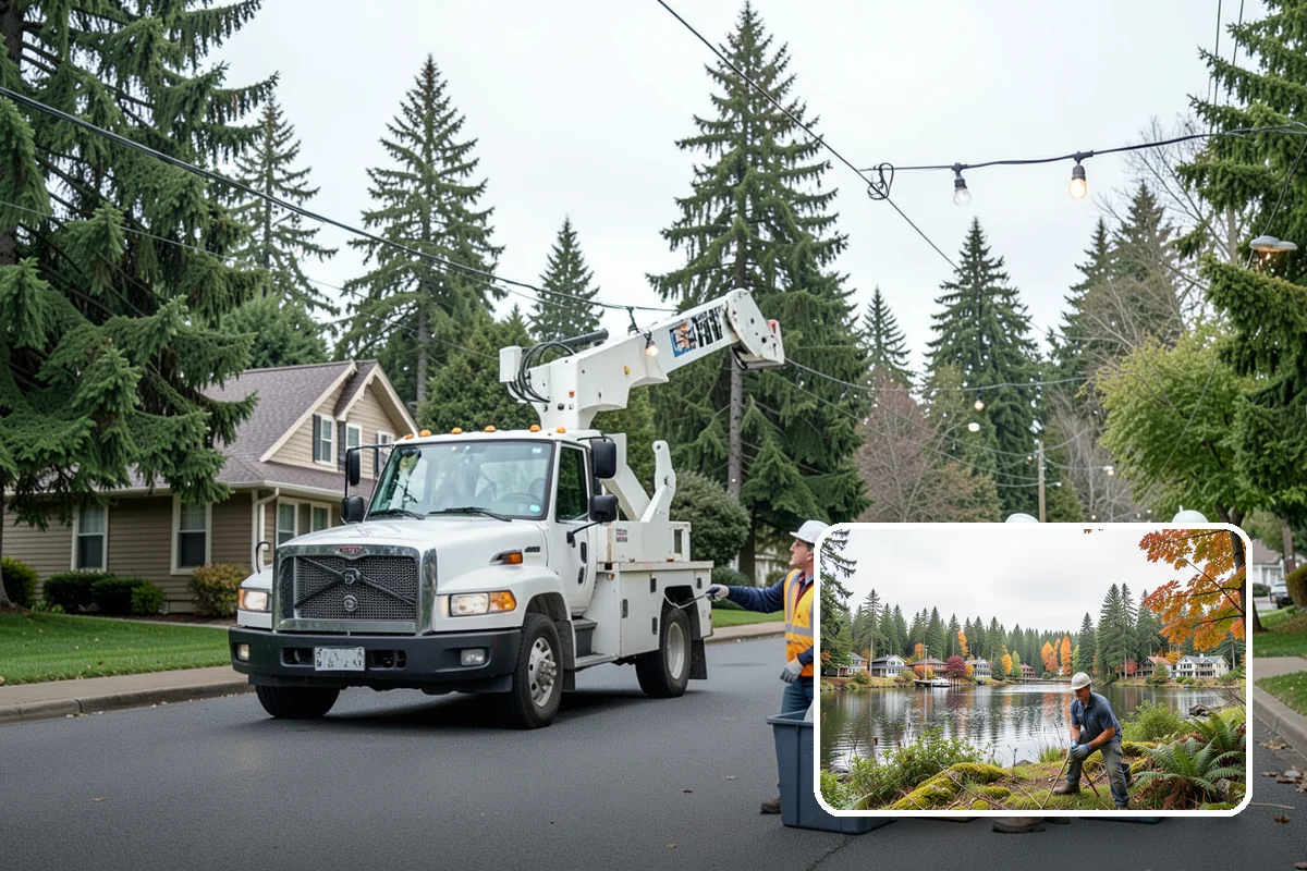 Right-of-Way Tree Clearing in La Conner, Skagit County, WA - Restored clearances improve safety for vehicles, cyclists, and pedestrians