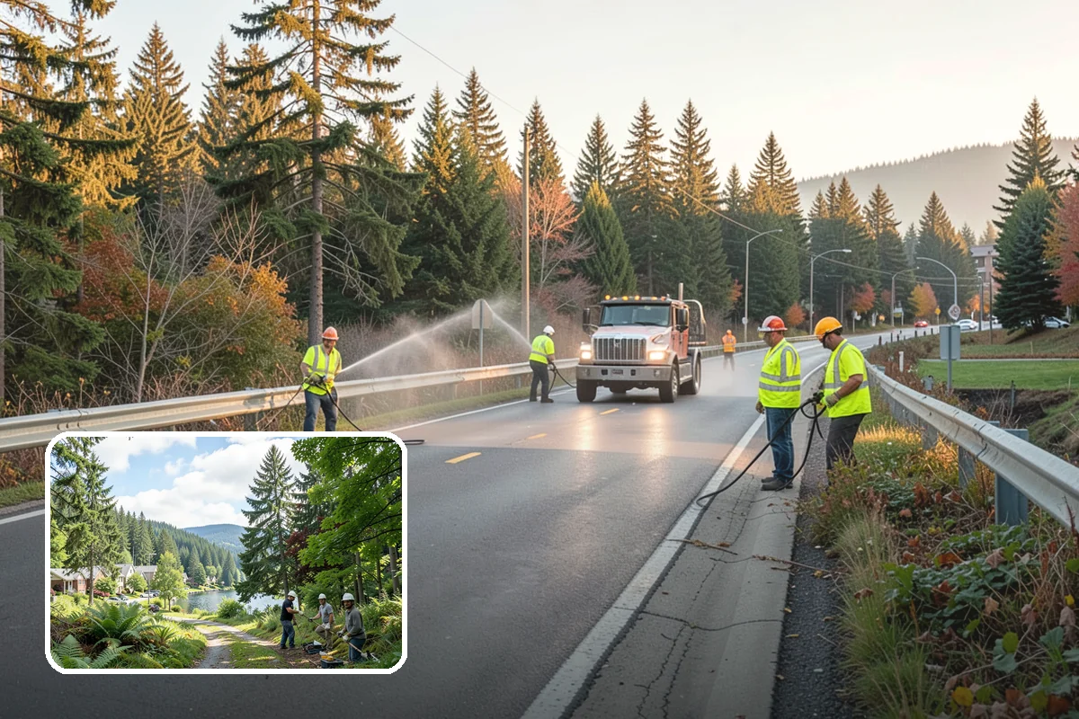 Right-of-Way Tree Clearing in Lake Forest Park, King County, WA - Restored clearances improve safety for vehicles, cyclists, and pedestrians