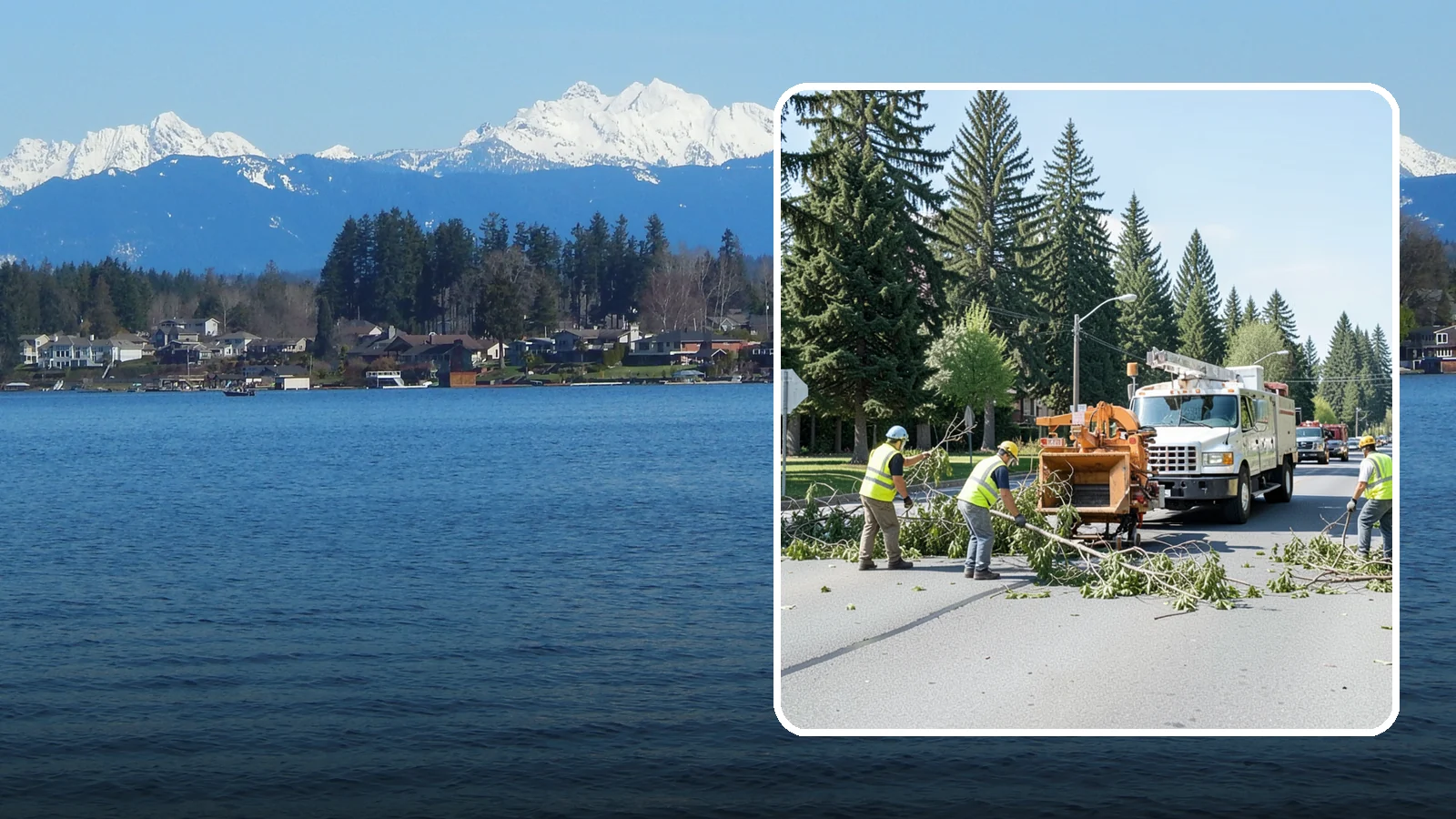 Right-of-Way Tree Clearing in Lake Stevens, Snohomish County, WA - We clear trees and encroaching limbs from roadway and utility rights-of-way to restore clearances and sight lines for public...