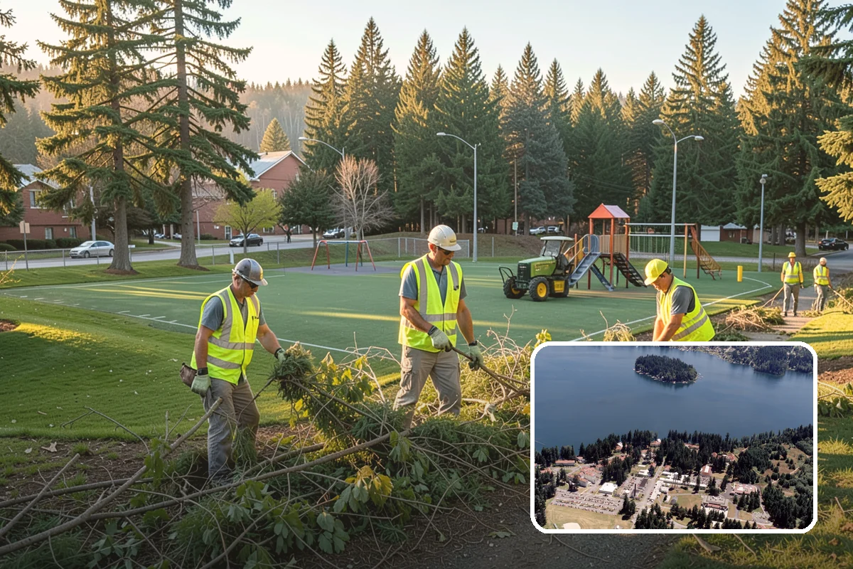 Right-of-Way Tree Clearing in Lakewood, Pierce County, WA - Restored clearances improve safety for vehicles, cyclists, and pedestrians