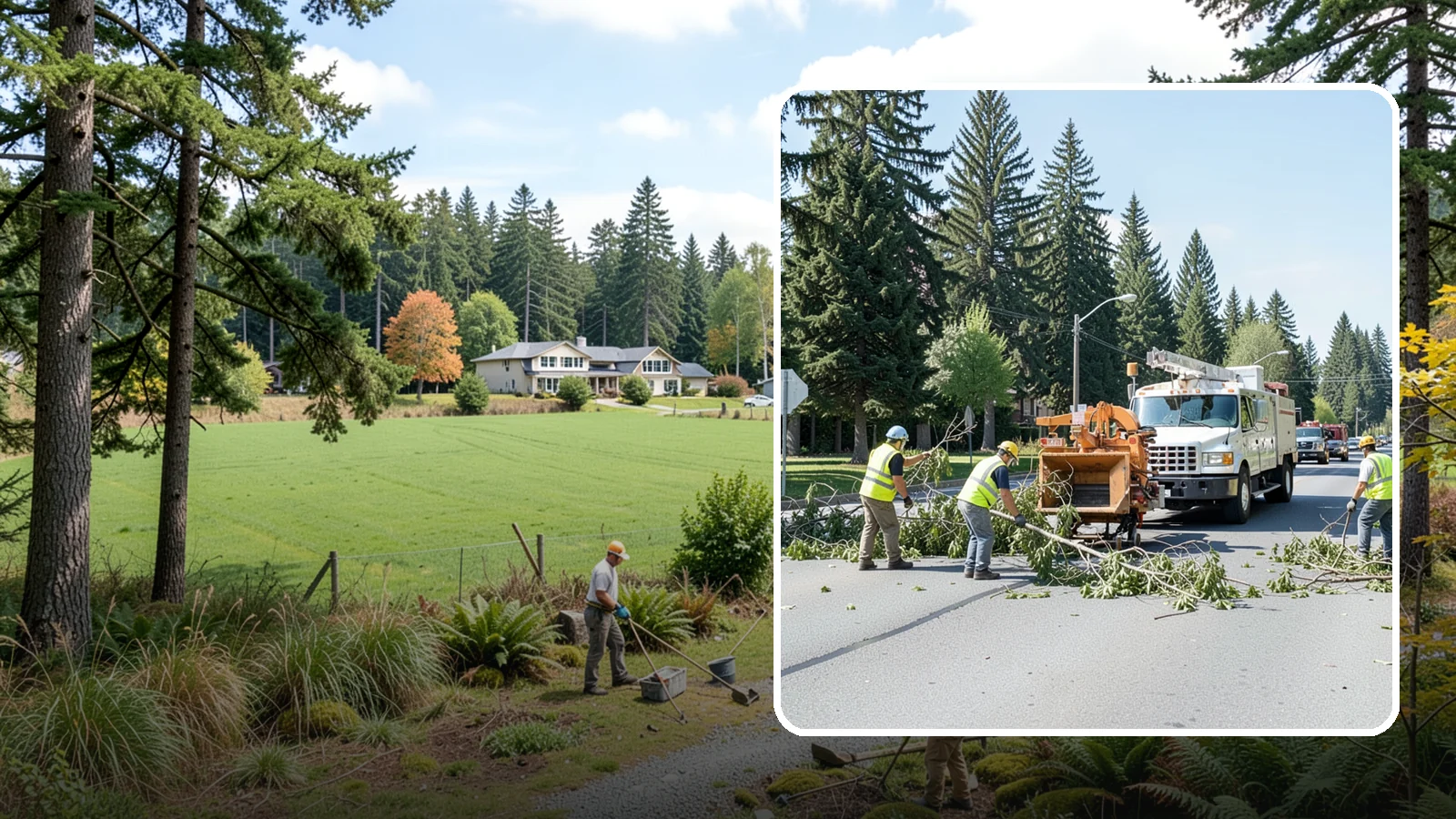 Right-of-Way Tree Clearing in Lyman, Skagit County, WA - We clear trees and encroaching limbs from roadway and utility rights-of-way to restore clearances and sight lines for public...
