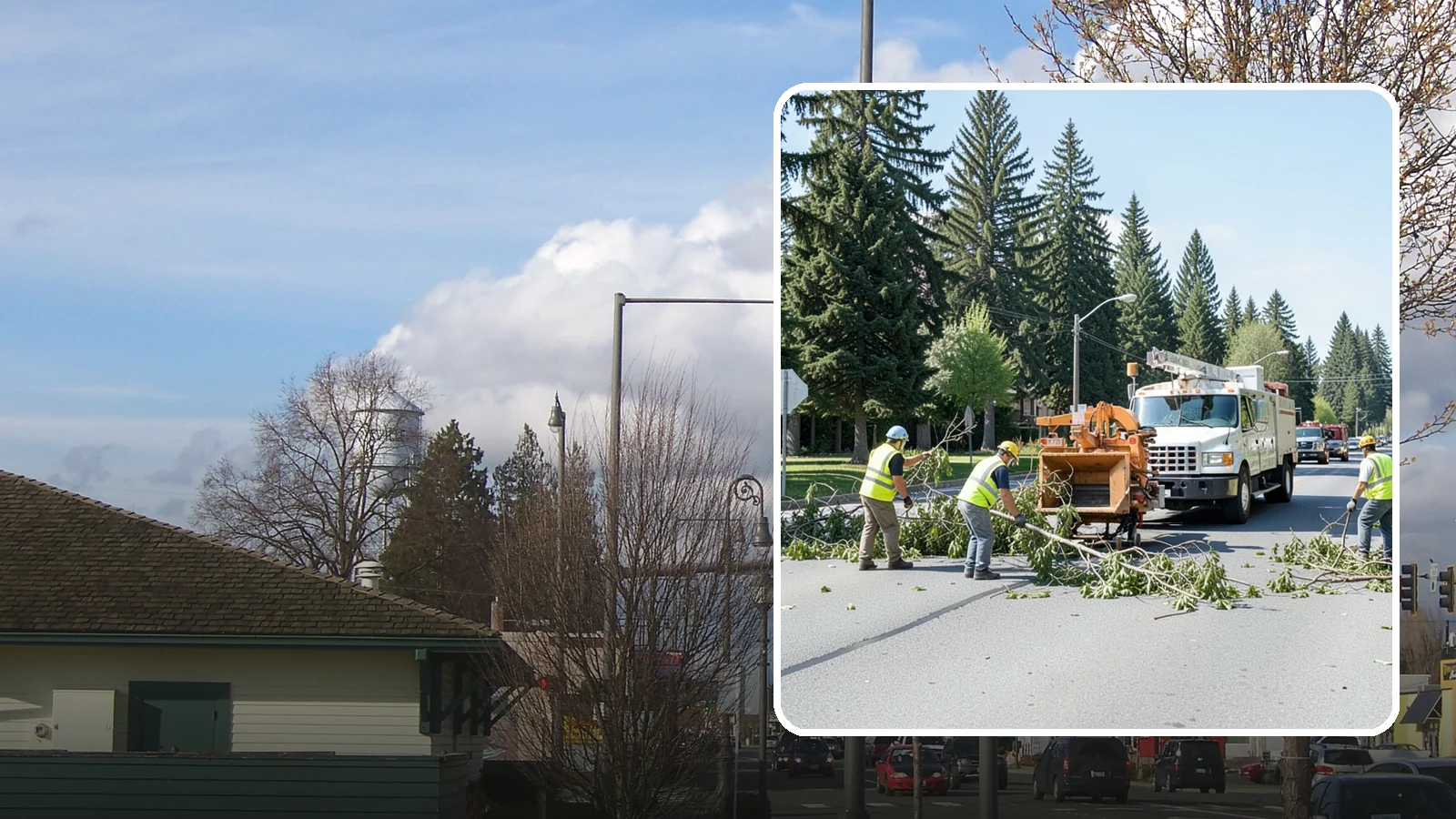 Right-of-Way Tree Clearing in Marysville, Snohomish County, WA - We clear trees and encroaching limbs from roadway and utility rights-of-way to restore clearances and sight lines for public...