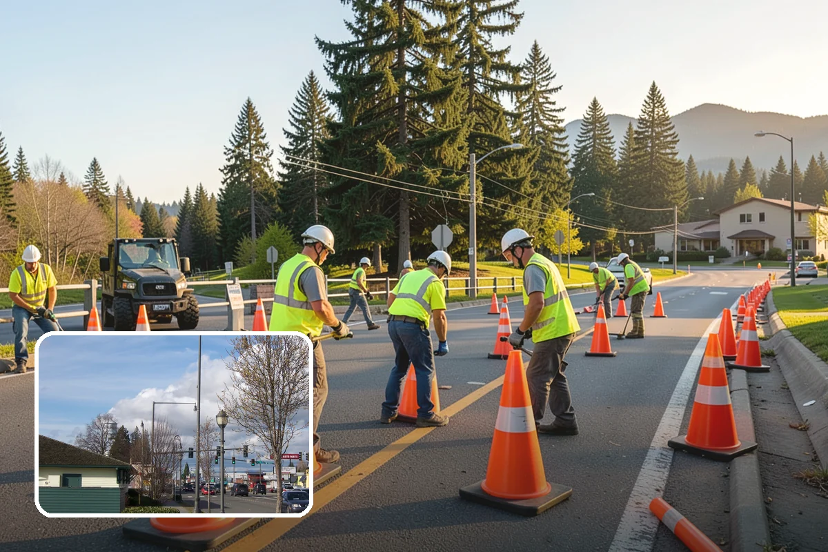 Right-of-Way Tree Clearing in Marysville, Snohomish County, WA - Restored clearances improve safety for vehicles, cyclists, and pedestrians
