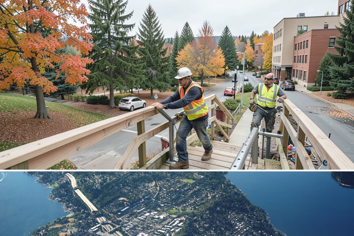 Right-of-Way Tree Clearing in Mercer Island, King County, WA - Right-of-way clearing is performed year-round, with dormant-season work reducing traffic impact and improving cut visibility.