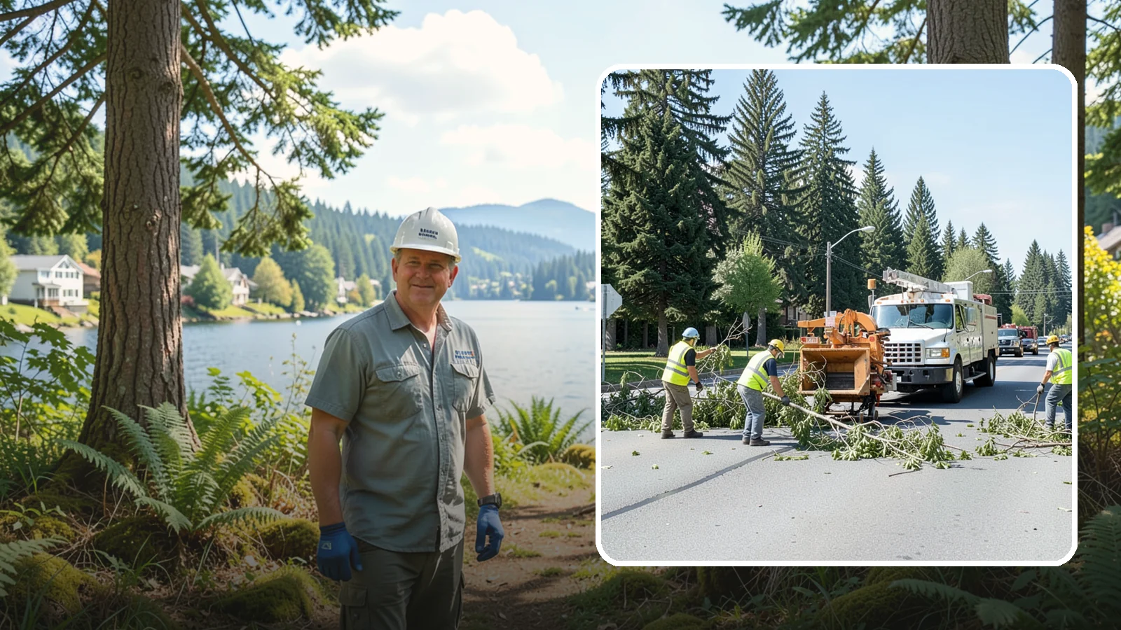 Right-of-Way Tree Clearing in Milton, King County, WA - We clear trees and encroaching limbs from roadway and utility rights-of-way to restore clearances and sight lines for public...