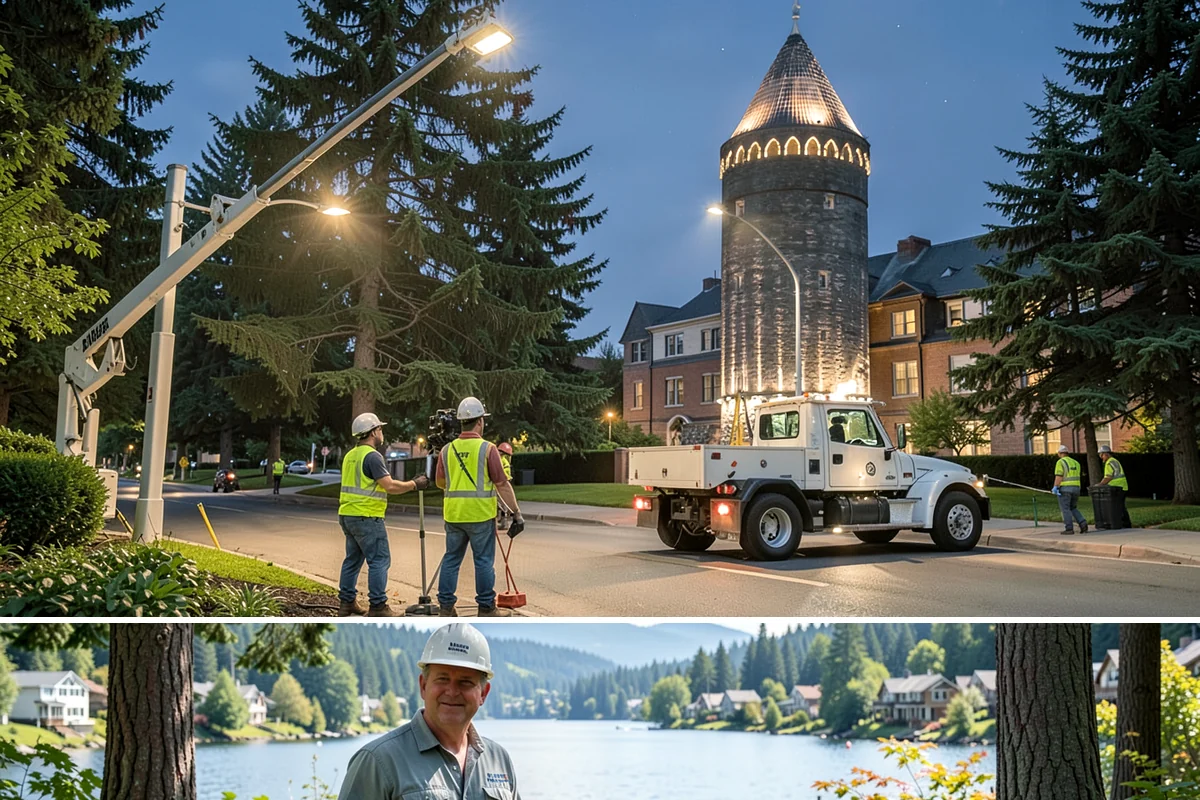 Right-of-Way Tree Clearing in Milton, King County, WA - Right-of-way clearing is performed year-round, with dormant-season work reducing traffic impact and improving cut visibility.