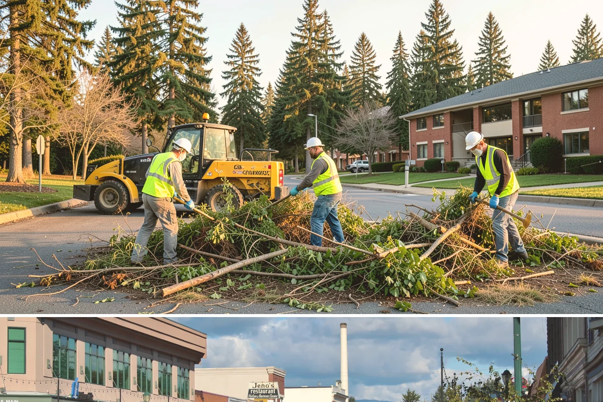 Right-of-Way Tree Clearing in Monroe, Snohomish County, WA - Right-of-way clearing is performed year-round, with dormant-season work reducing traffic impact and improving cut visibility.