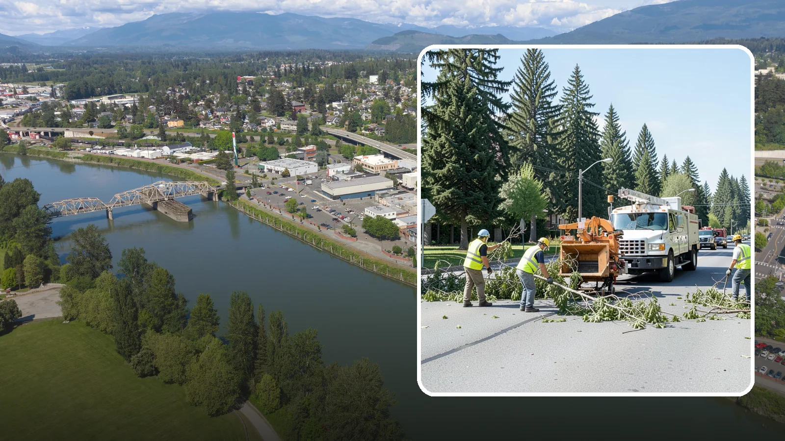 Right-of-Way Tree Clearing in Mount Vernon, Skagit County, WA - We clear trees and encroaching limbs from roadway and utility rights-of-way to restore clearances and sight lines for public...