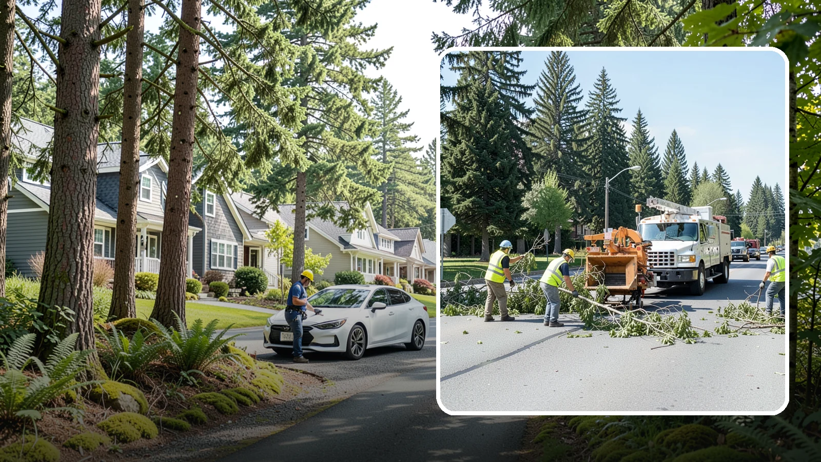 Right-of-Way Tree Clearing in Normandy Park, King County, WA - We clear trees and encroaching limbs from roadway and utility rights-of-way to restore clearances and sight lines for public...