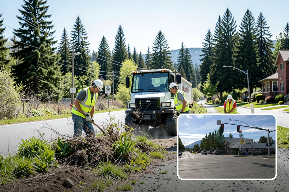 Right-of-Way Tree Clearing in North Bend, King County, WA - Restored clearances improve safety for vehicles, cyclists, and pedestrians