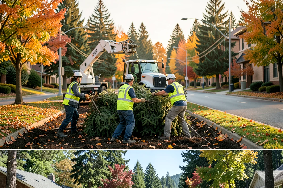 Right-of-Way Tree Clearing in Orting, Pierce County, WA - Right-of-way clearing is performed year-round, with dormant-season work reducing traffic impact and improving cut visibility.