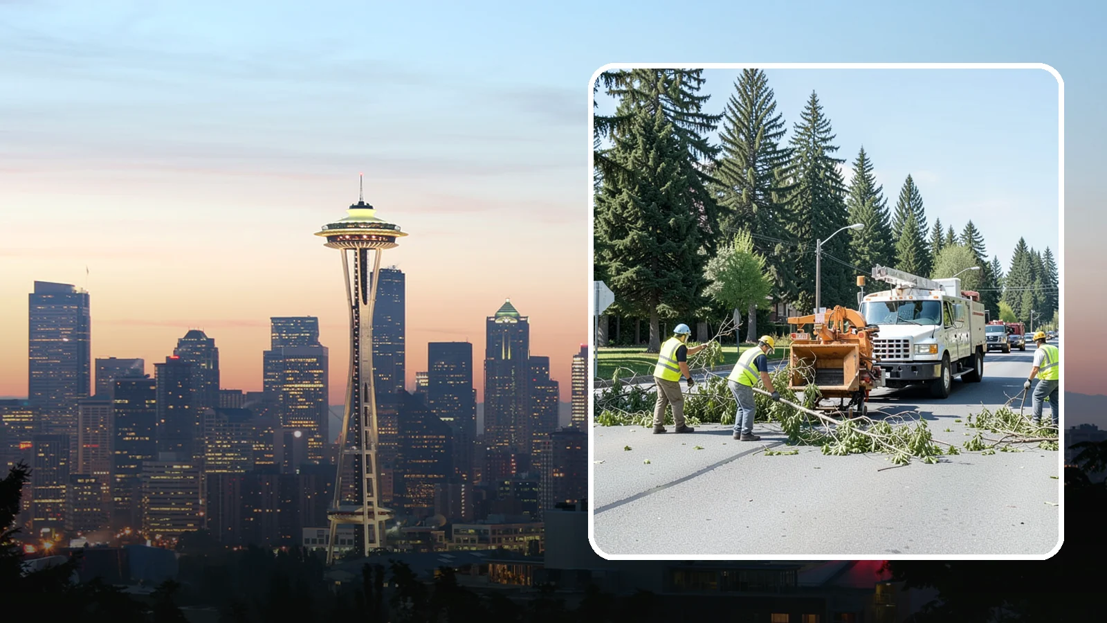 Right-of-Way Tree Clearing in Seattle, King County, WA - We clear trees and encroaching limbs from roadway and utility rights-of-way to restore clearances and sight lines for public...