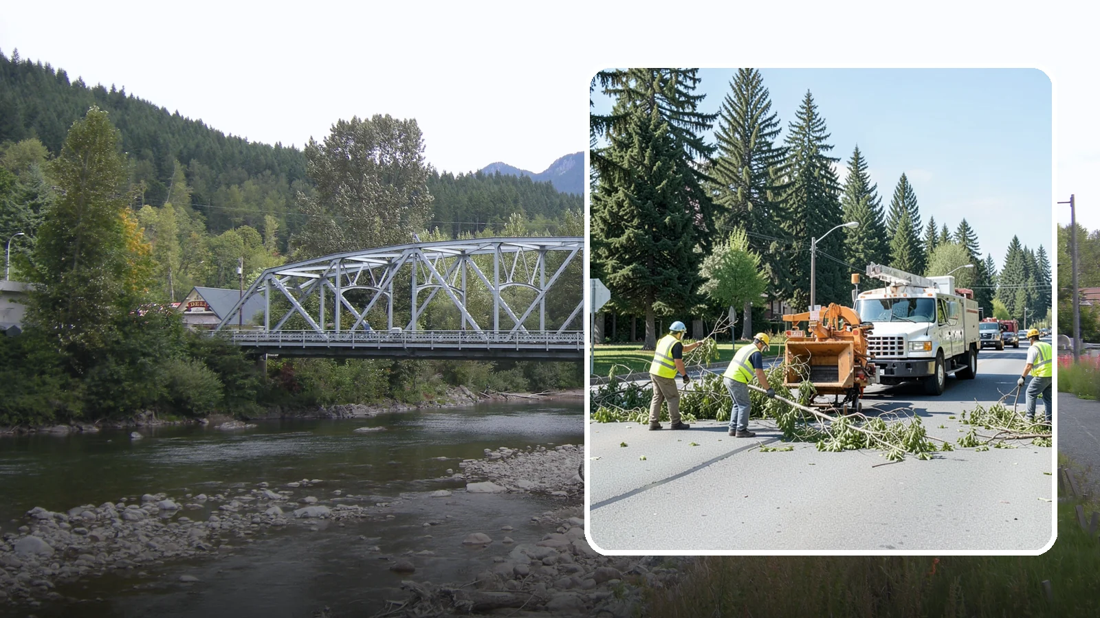 Right-of-Way Tree Clearing in Skykomish, King County, WA - We clear trees and encroaching limbs from roadway and utility rights-of-way to restore clearances and sight lines for public...