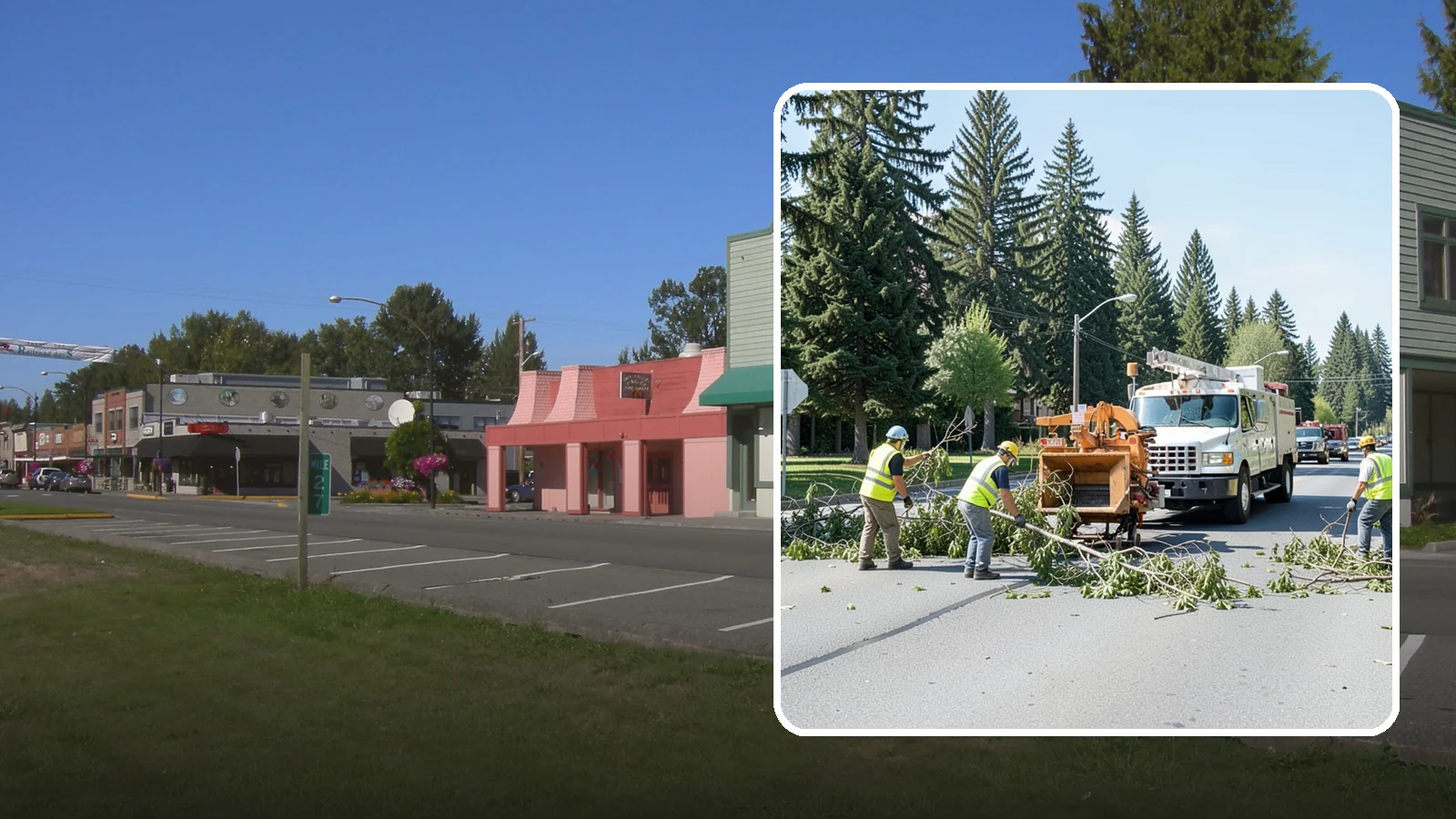 Right-of-Way Tree Clearing in Snoqualmie, King County, WA - We clear trees and encroaching limbs from roadway and utility rights-of-way to restore clearances and sight lines for public...