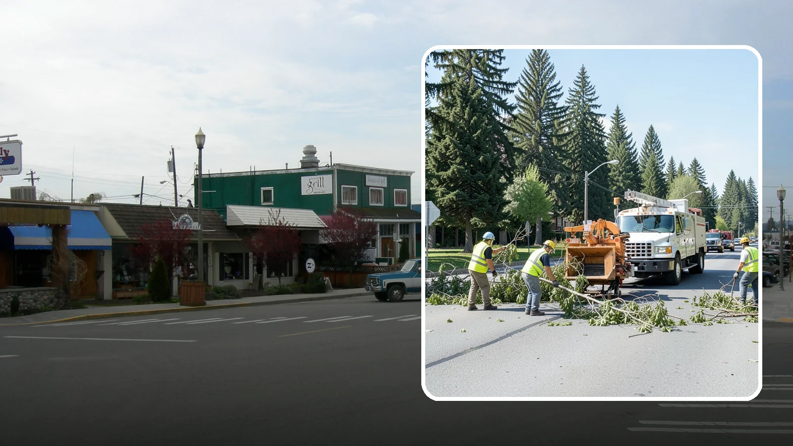 Right-of-Way Tree Clearing in Stanwood, Snohomish County, WA - We clear trees and encroaching limbs from roadway and utility rights-of-way to restore clearances and sight lines for public...
