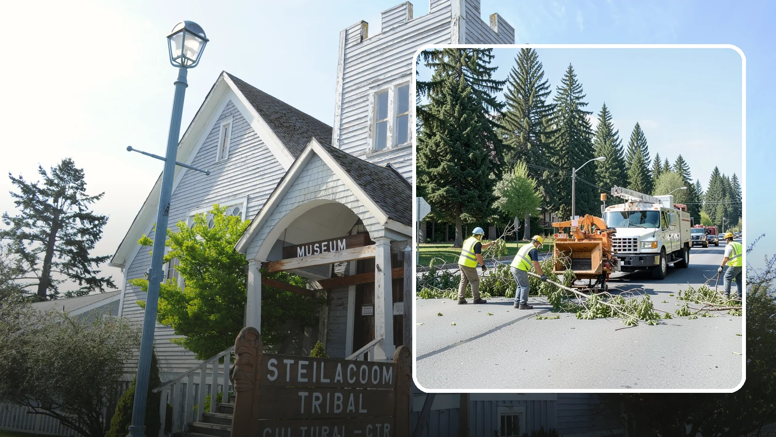 Right-of-Way Tree Clearing in Steilacoom, Pierce County, WA - We clear trees and encroaching limbs from roadway and utility rights-of-way to restore clearances and sight lines for public...