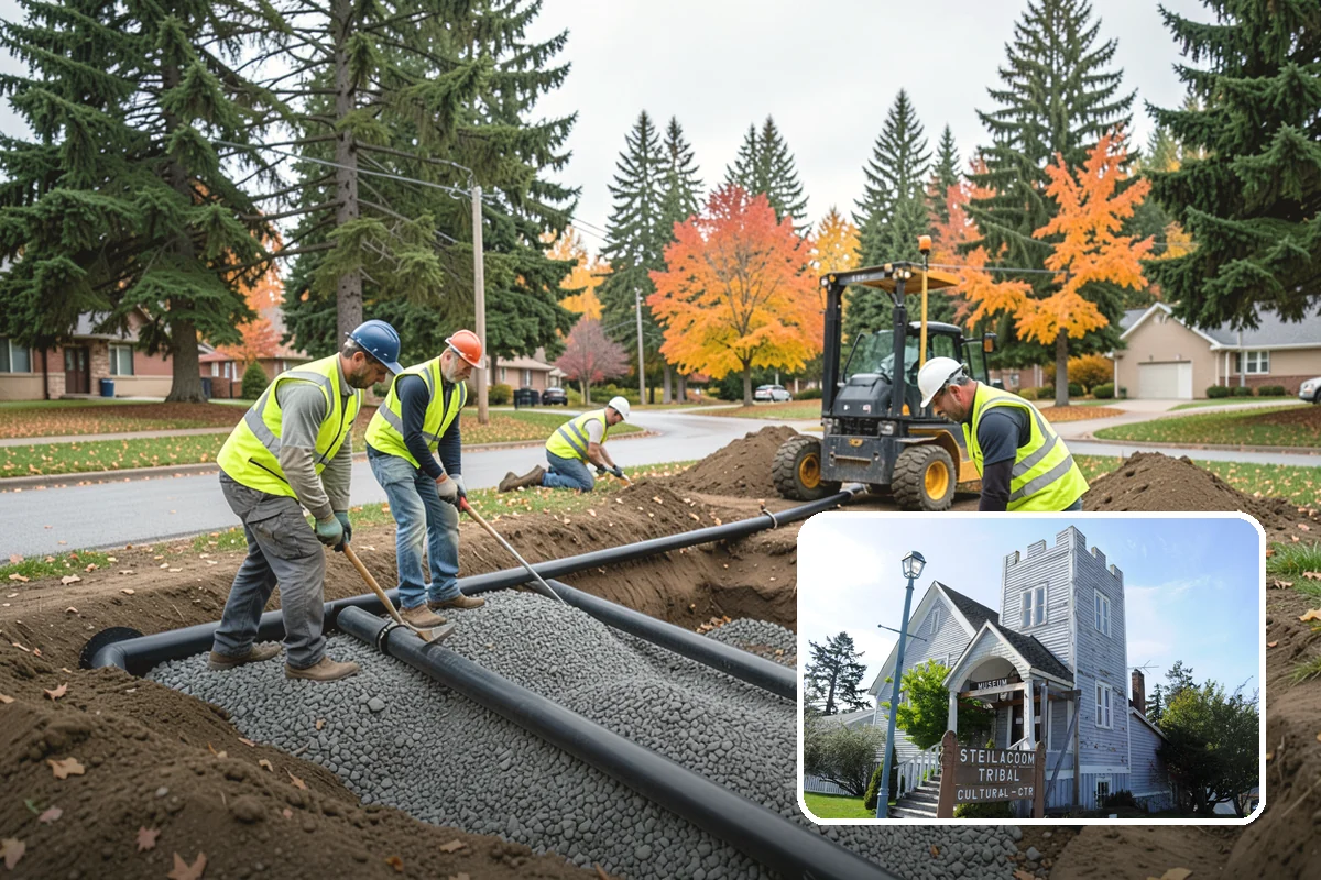 Right-of-Way Tree Clearing in Steilacoom, Pierce County, WA - Restored clearances improve safety for vehicles, cyclists, and pedestrians