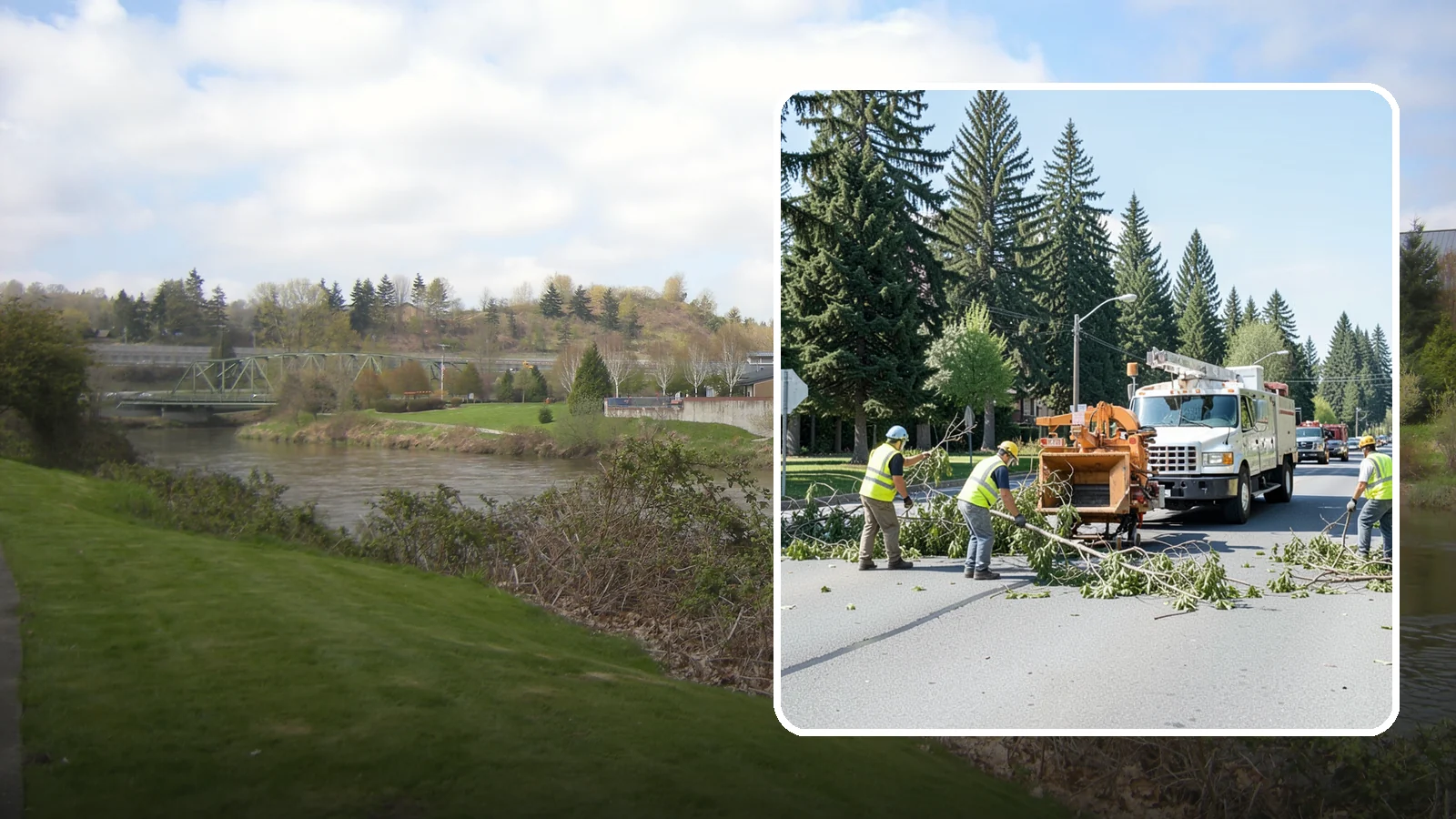 Right-of-Way Tree Clearing in Tukwila, King County, WA - We clear trees and encroaching limbs from roadway and utility rights-of-way to restore clearances and sight lines for public...