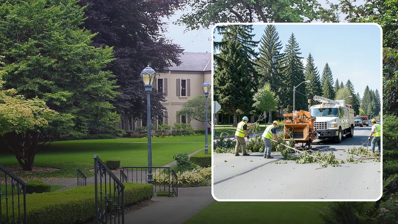 Right-of-Way Tree Clearing in Woodinville, King County, WA - We clear trees and encroaching limbs from roadway and utility rights-of-way to restore clearances and sight lines for public...