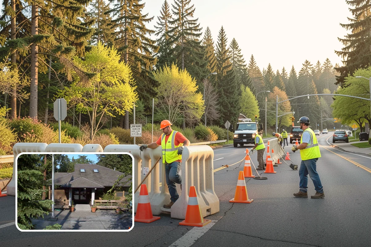 Right-of-Way Tree Clearing in Yarrow Point, King County, WA - Restored clearances improve safety for vehicles, cyclists, and pedestrians