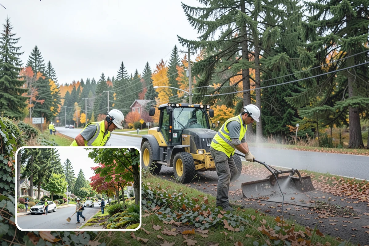 Right-of-Way Vegetation Removal in Beaux Arts Village, King County, WA - Recovers encroached easement width for capital and enforcement needs